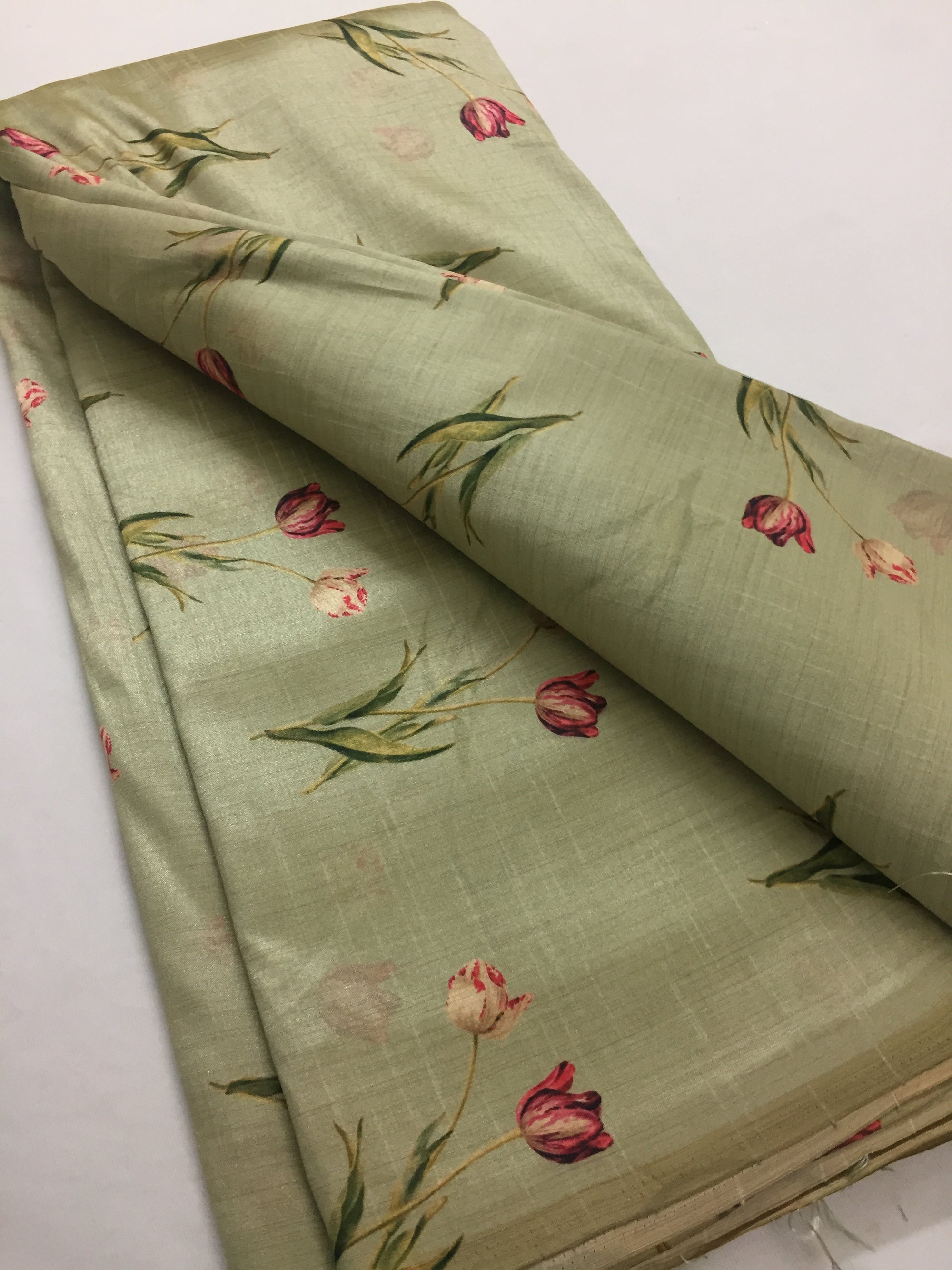 Printed silk fabric