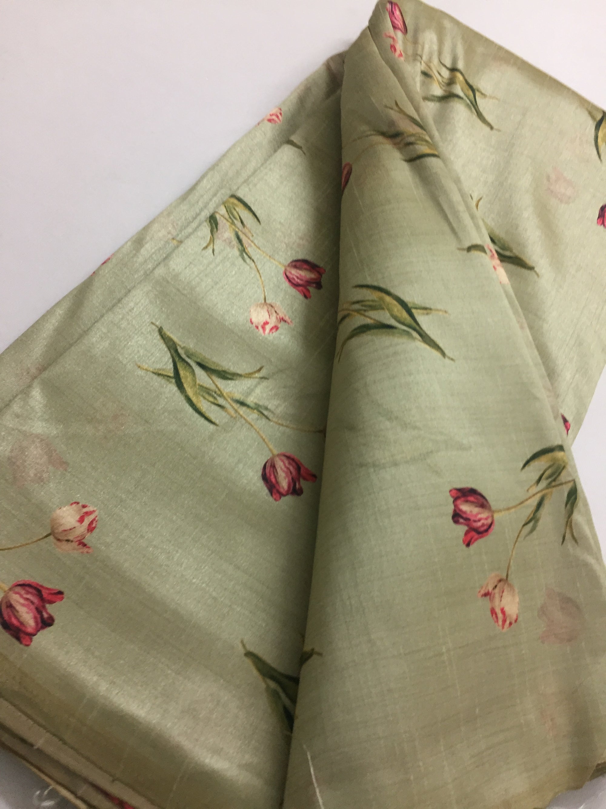 Printed silk fabric