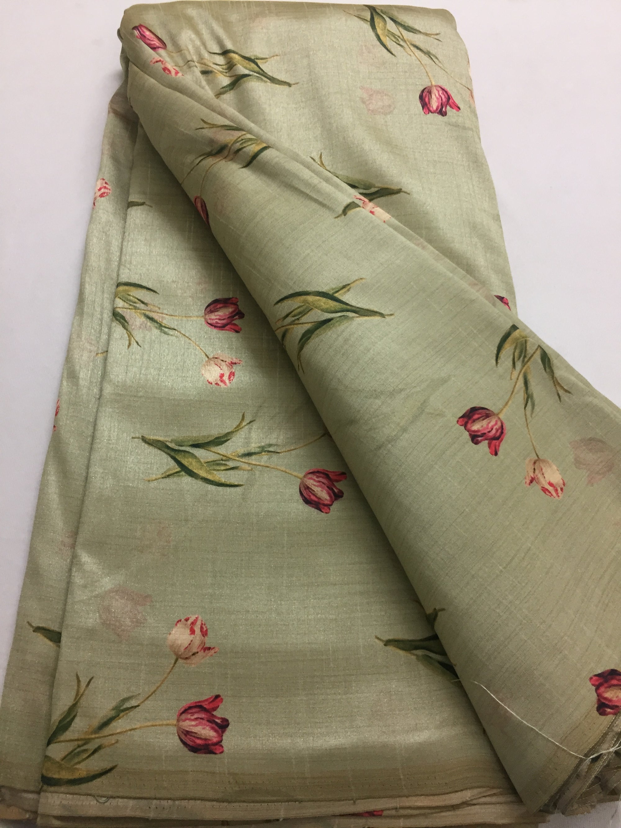 Printed silk fabric