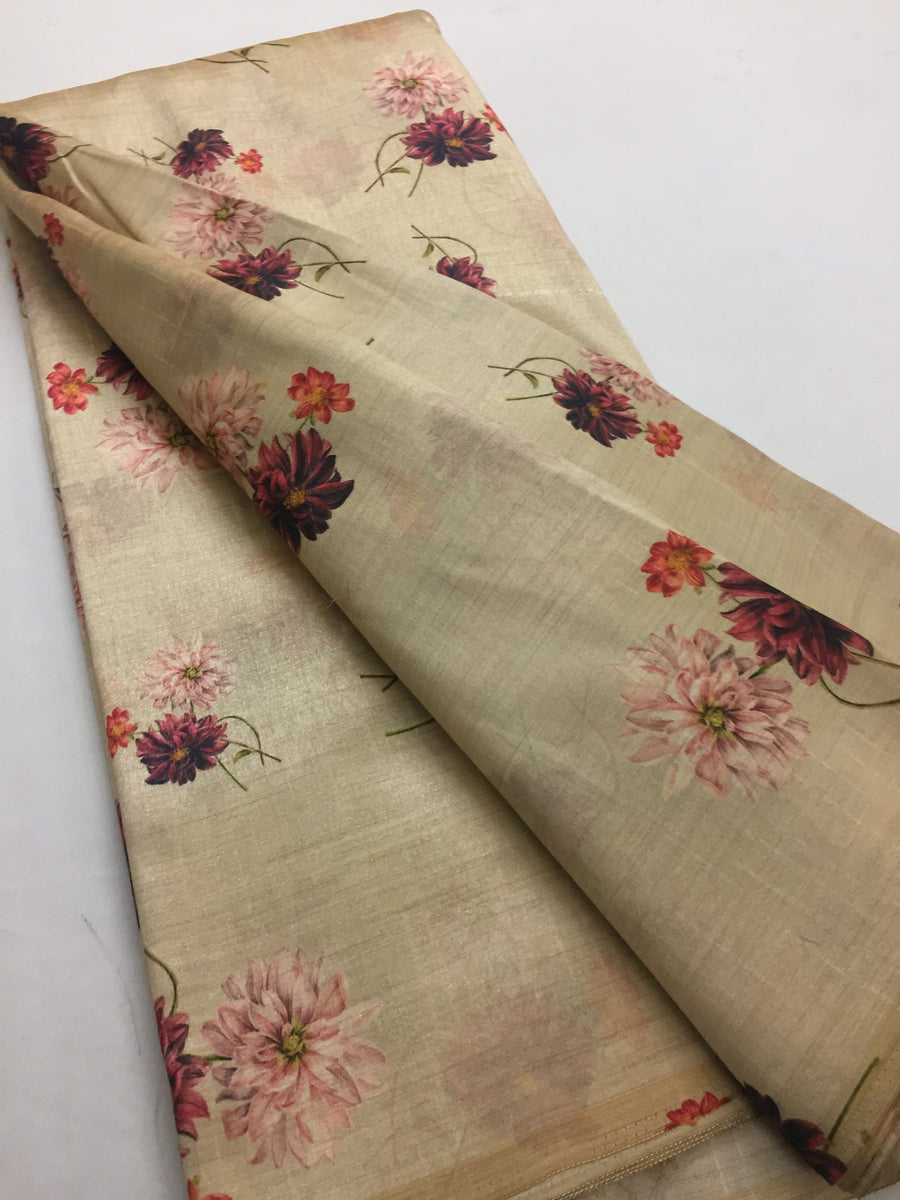 Printed silk fabric