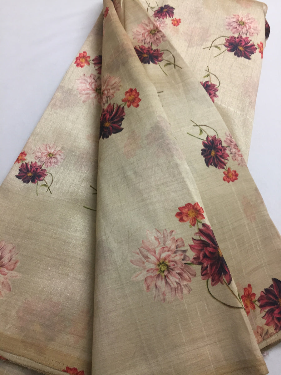 Printed silk fabric