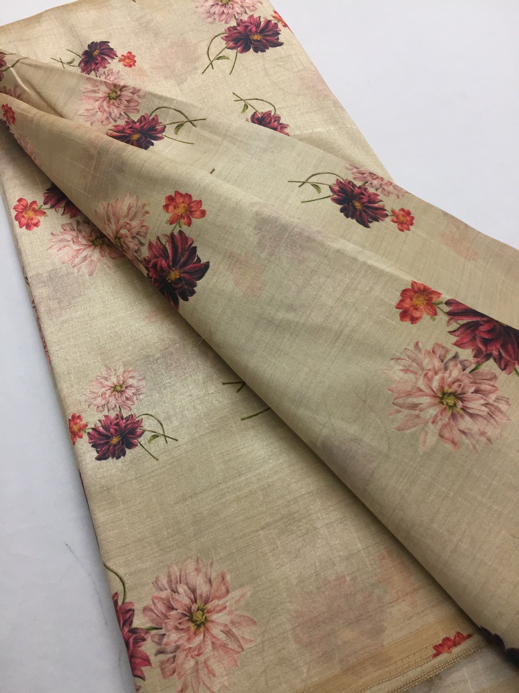 Printed silk fabric