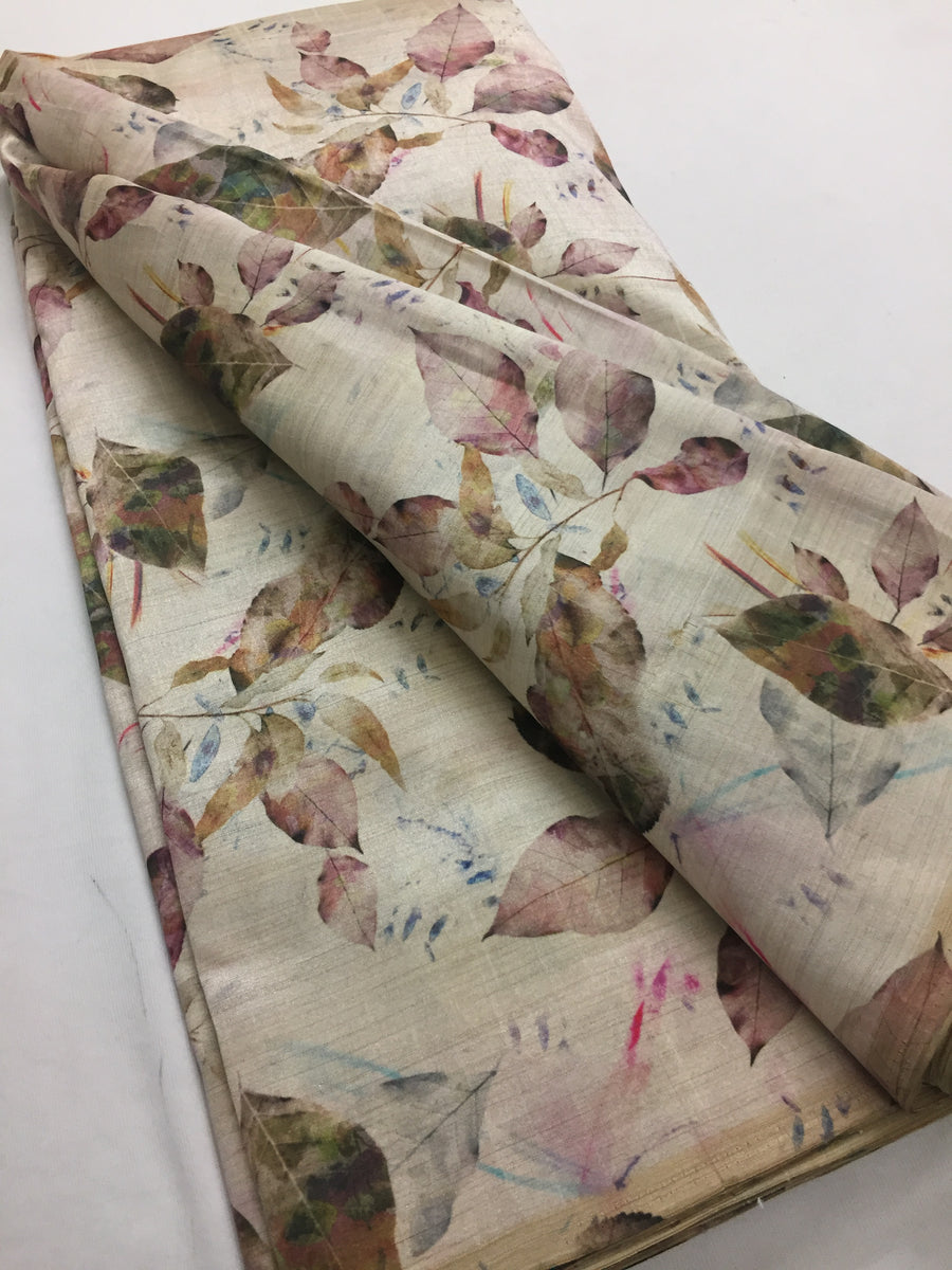 Printed silk fabric