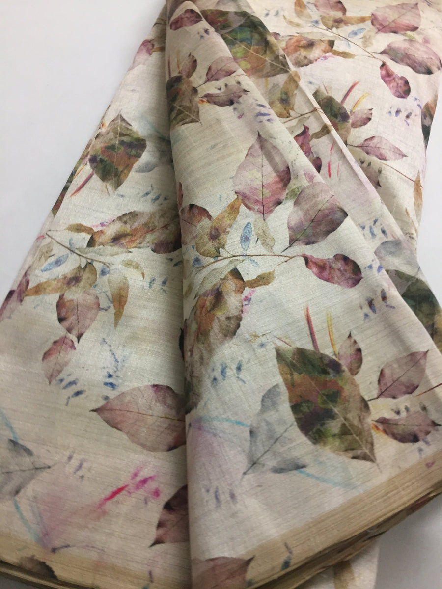 Printed silk fabric