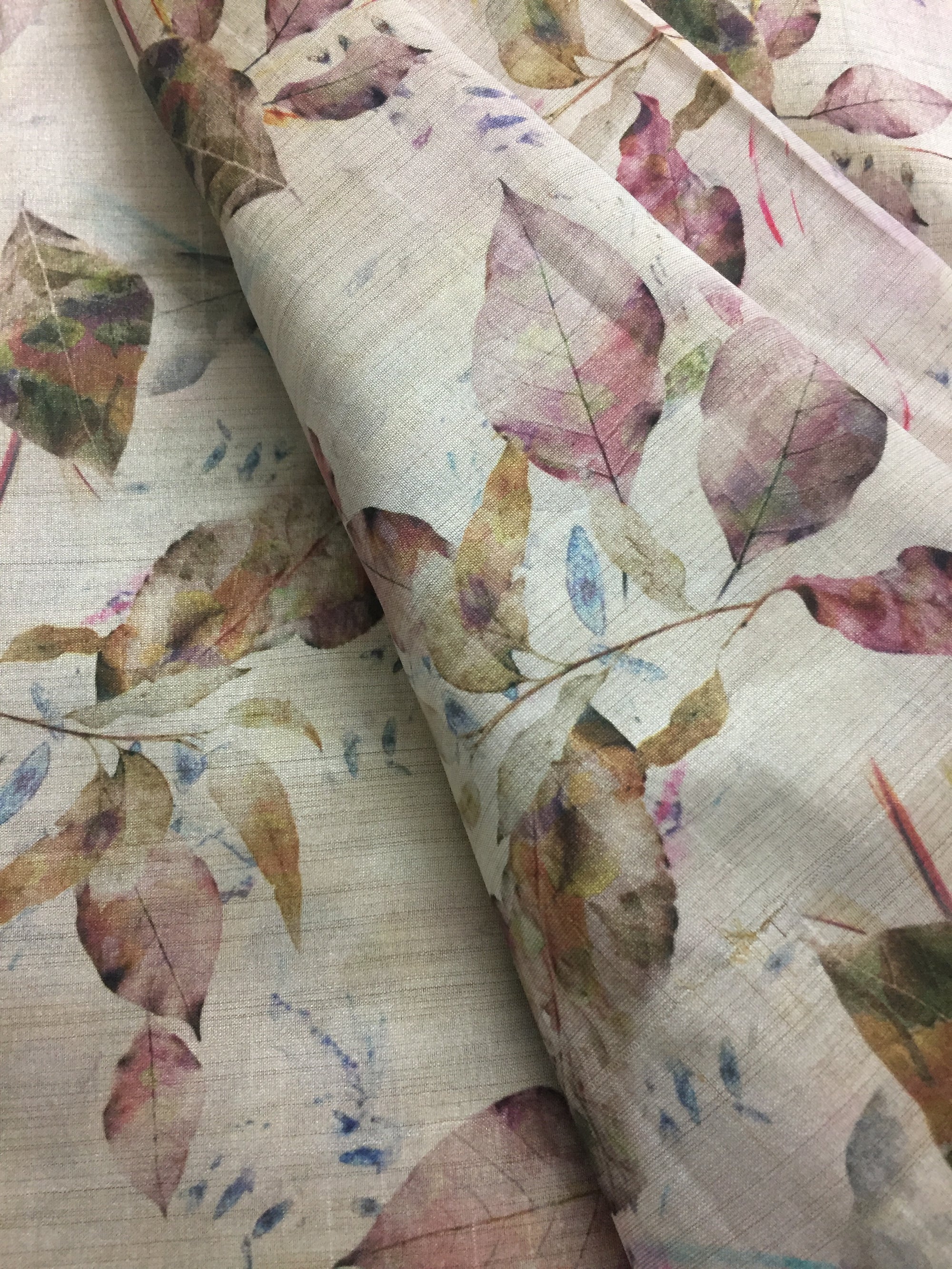 Printed silk fabric