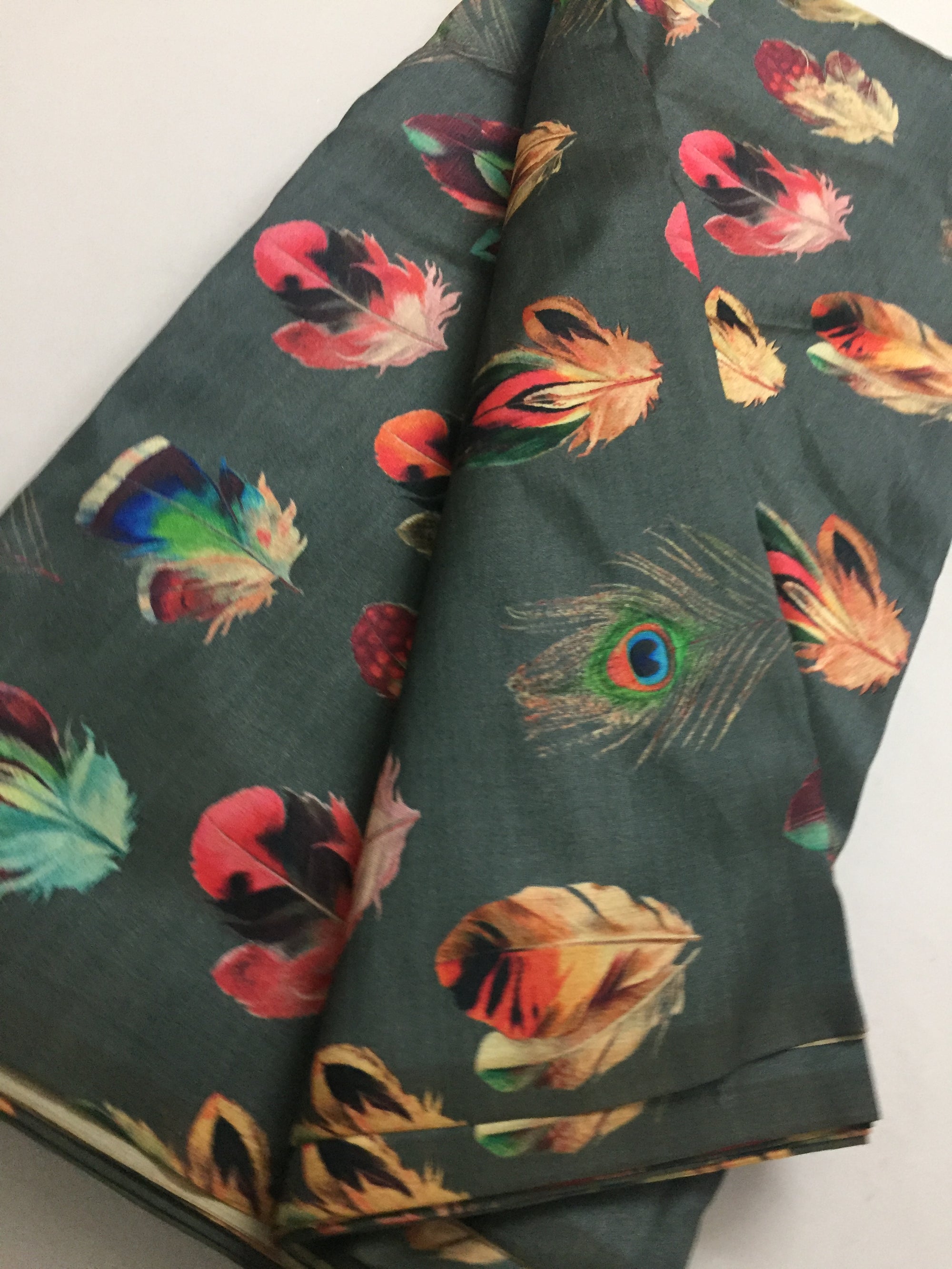 Printed silk fabric