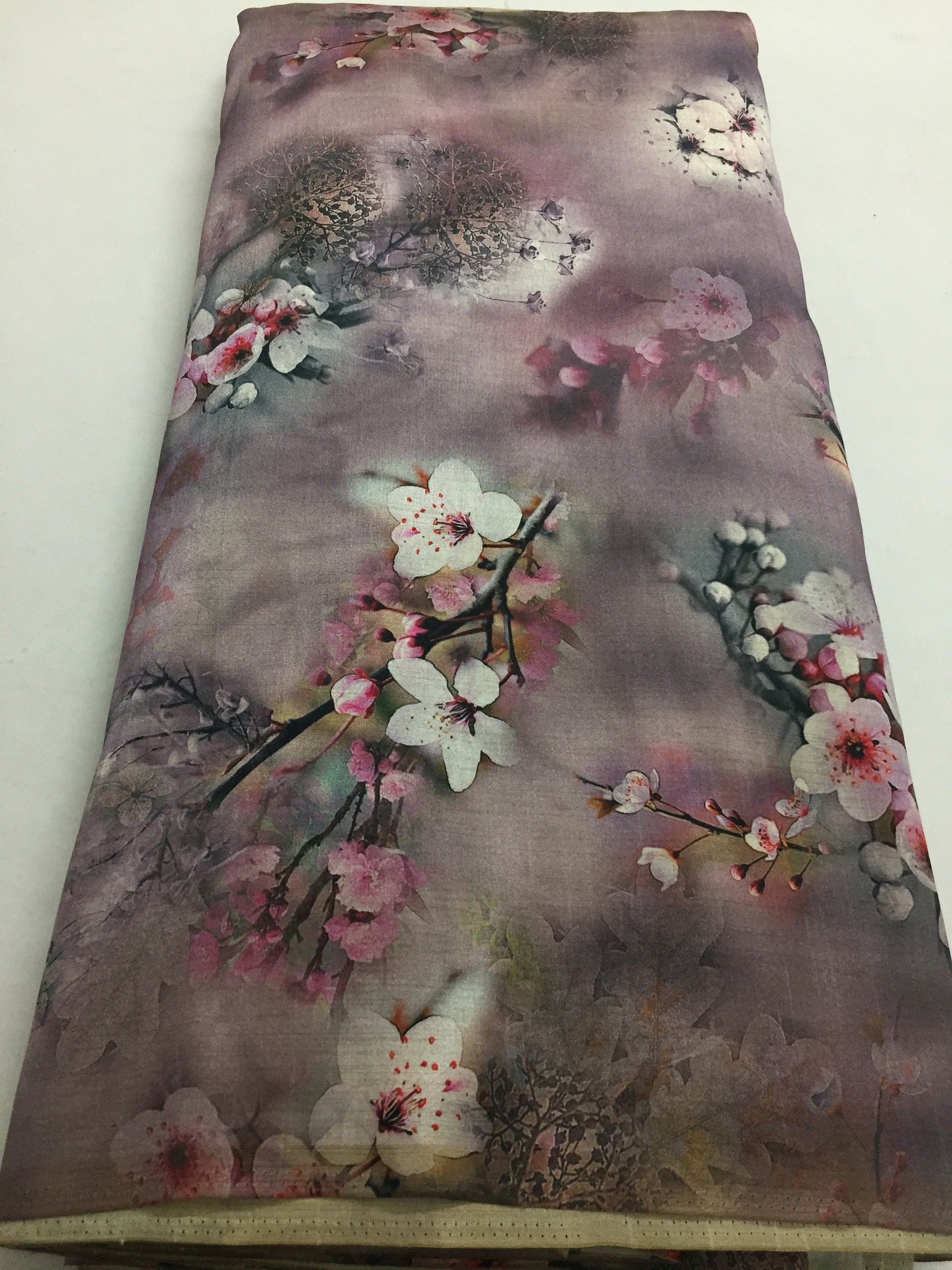 Printed silk fabric