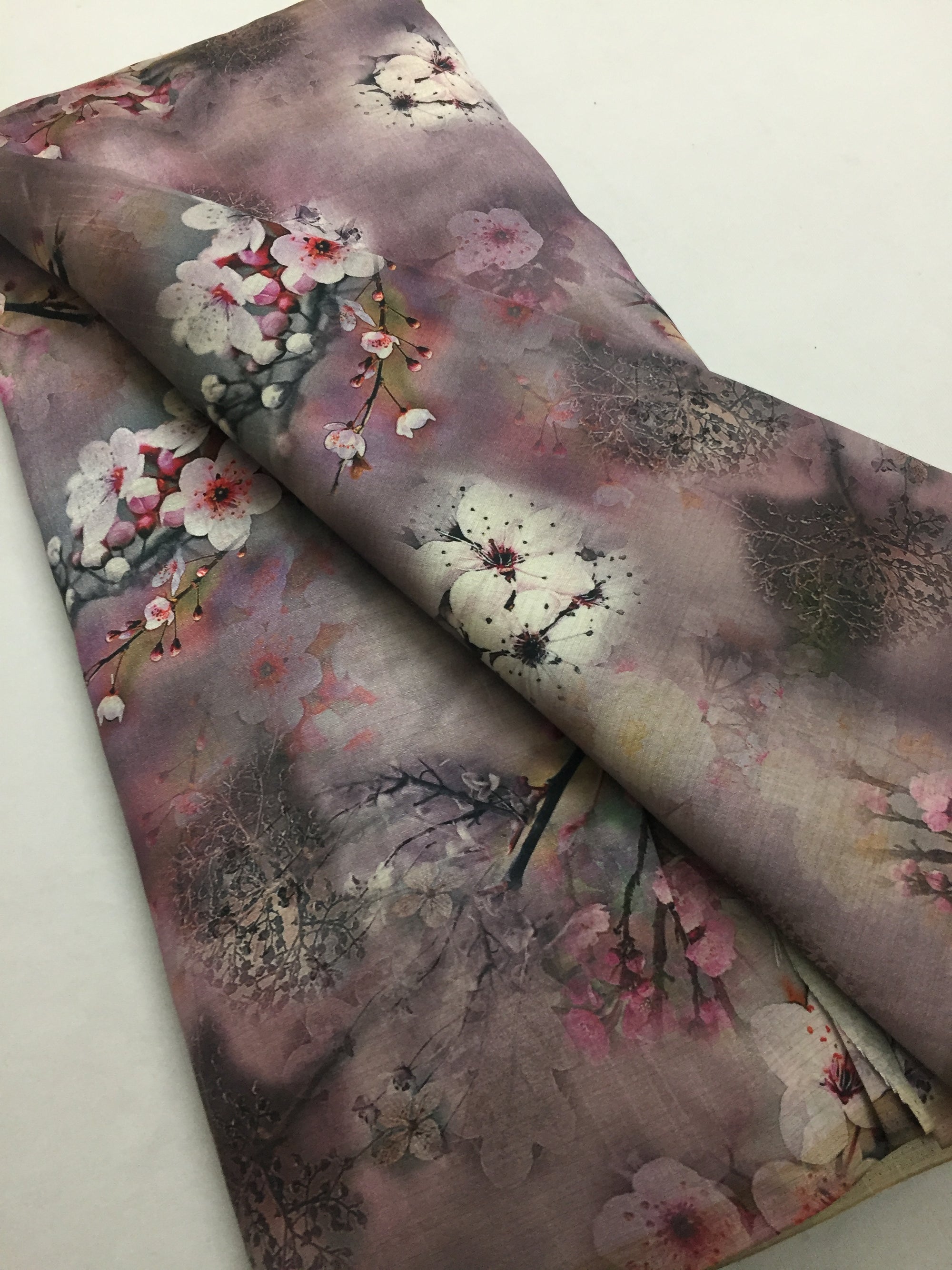 Printed silk fabric