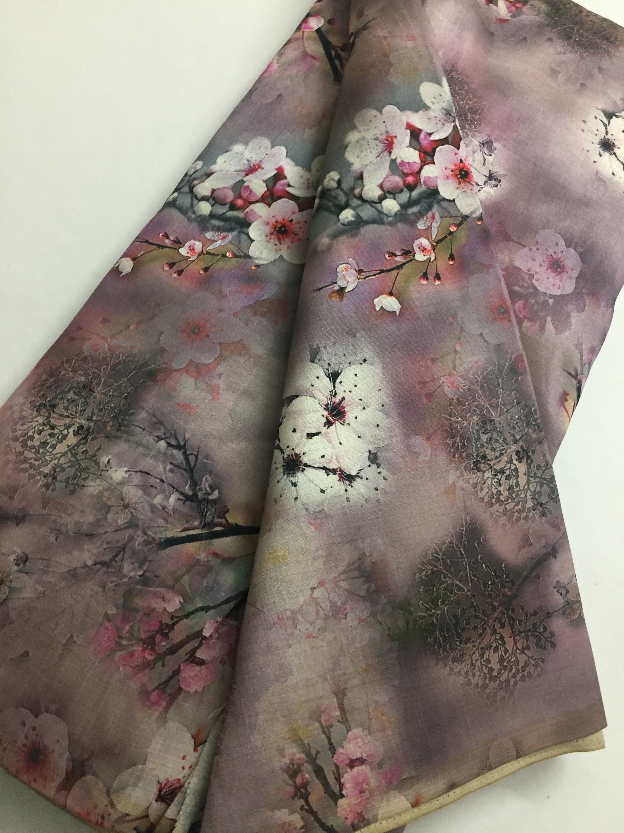 Printed silk fabric