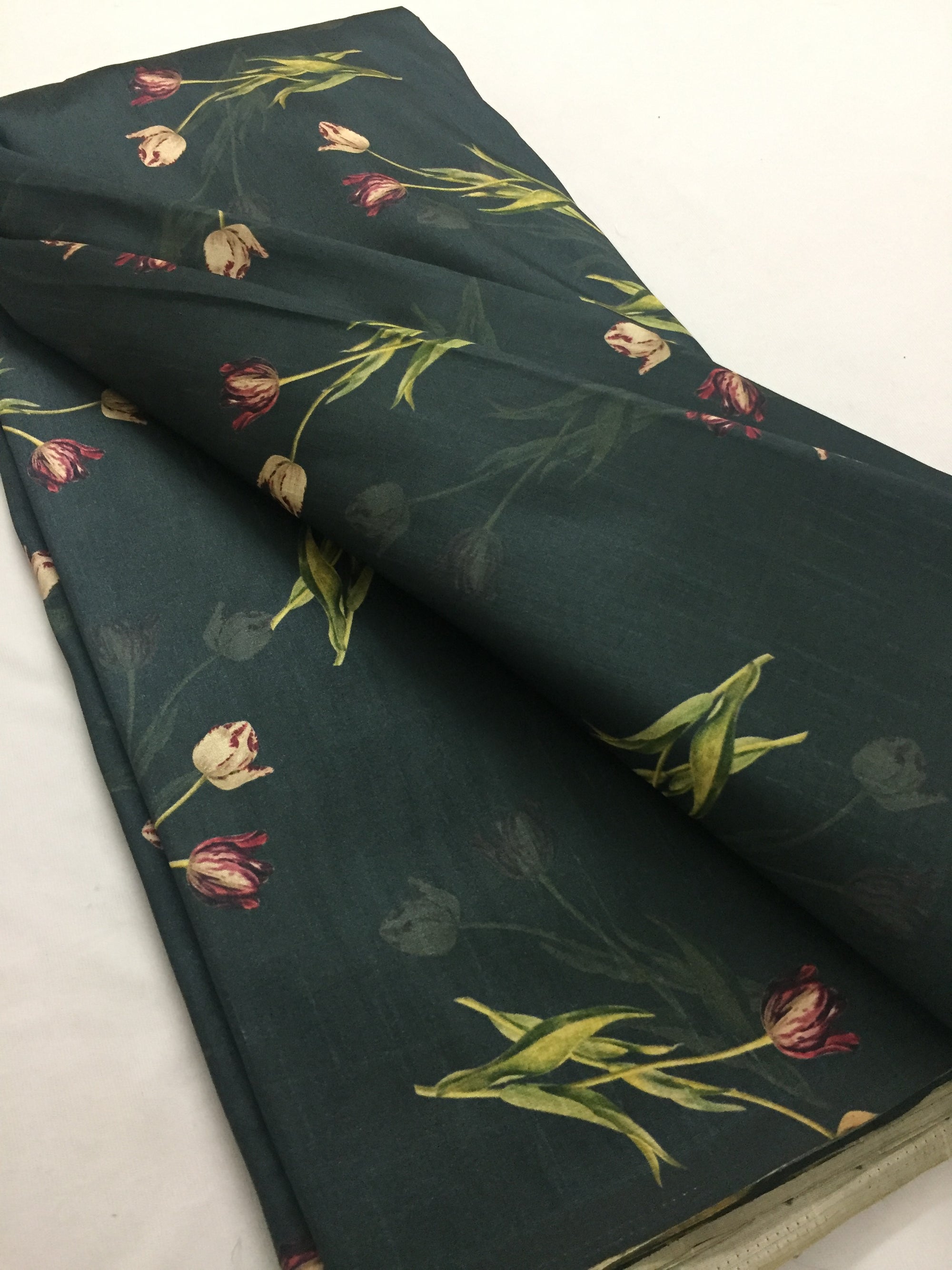 Printed silk fabric