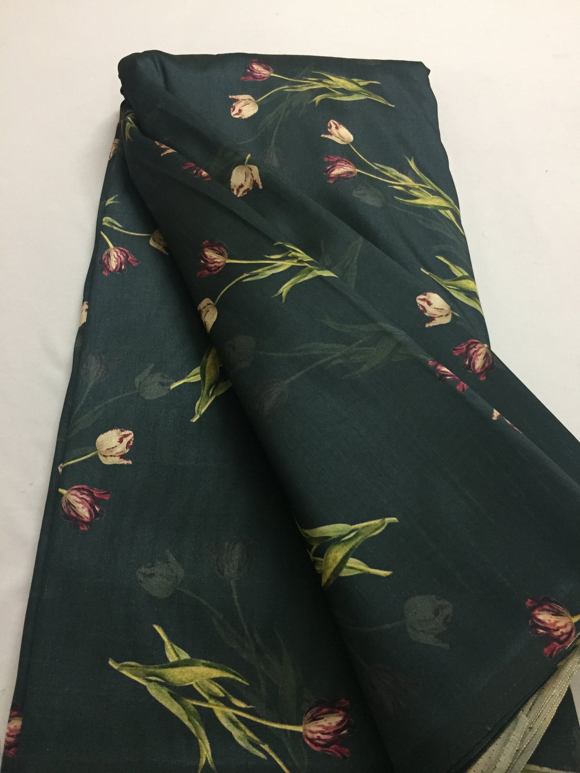 Printed silk fabric