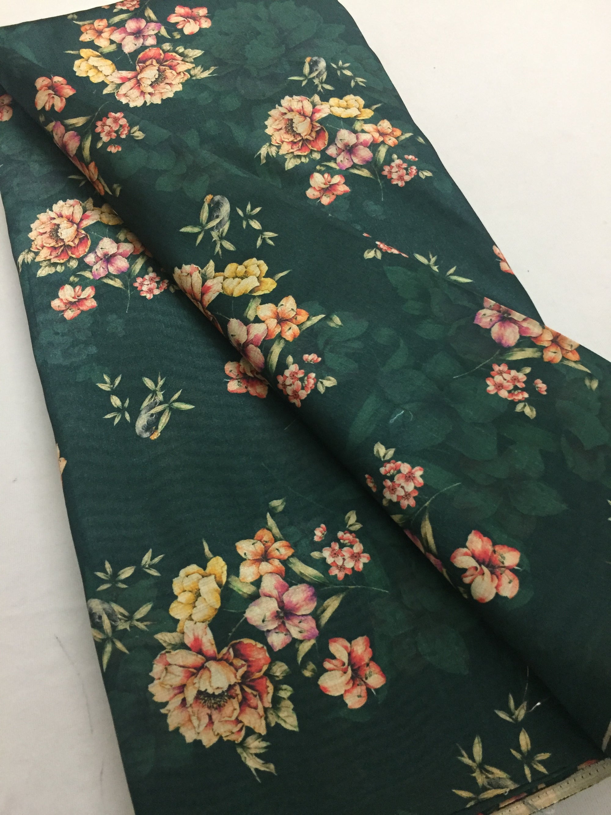 Printed silk fabric