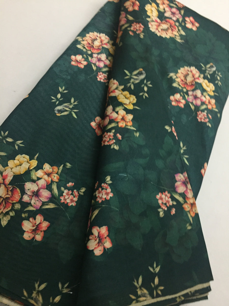 Printed silk fabric