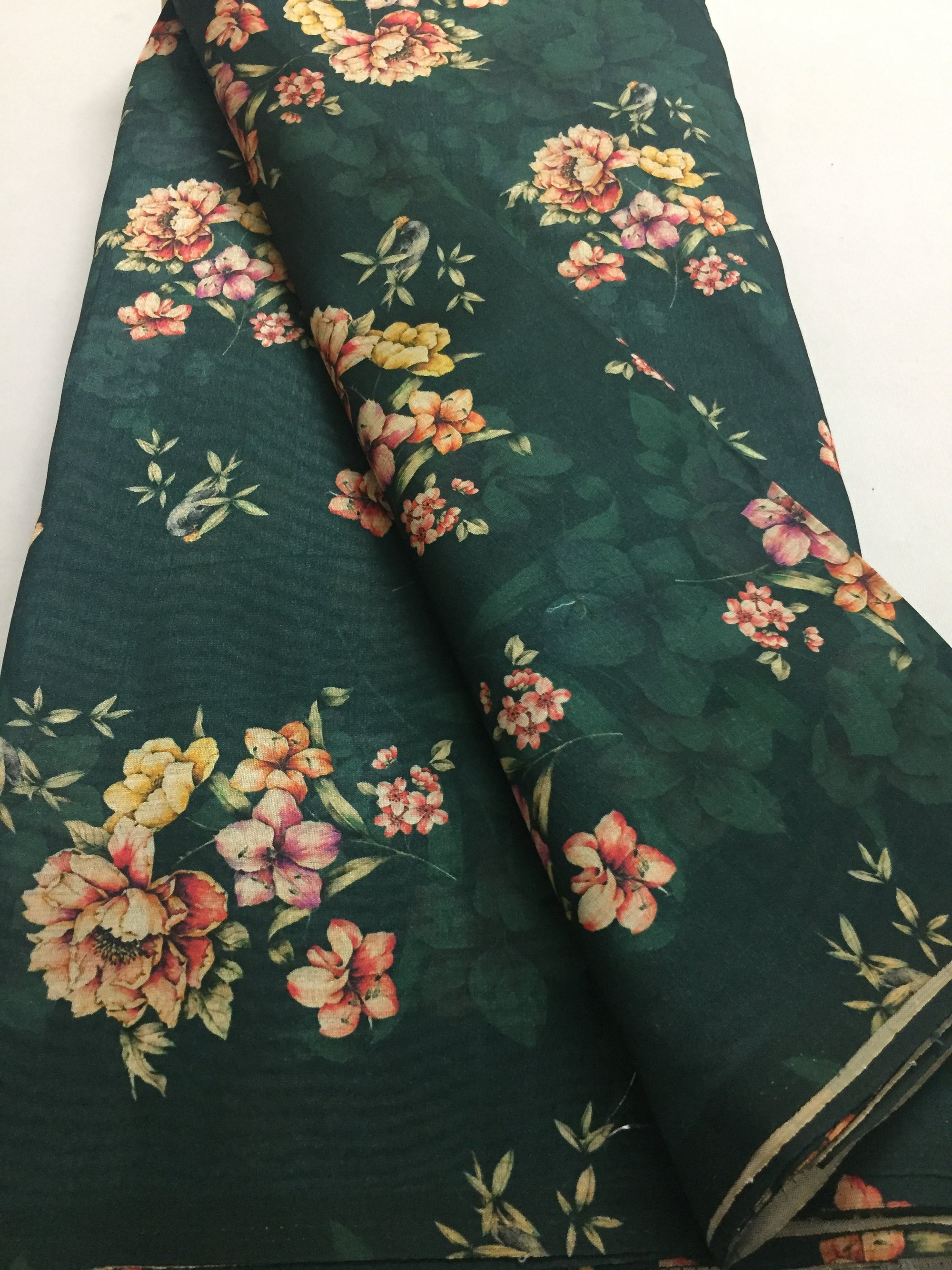 Printed silk fabric