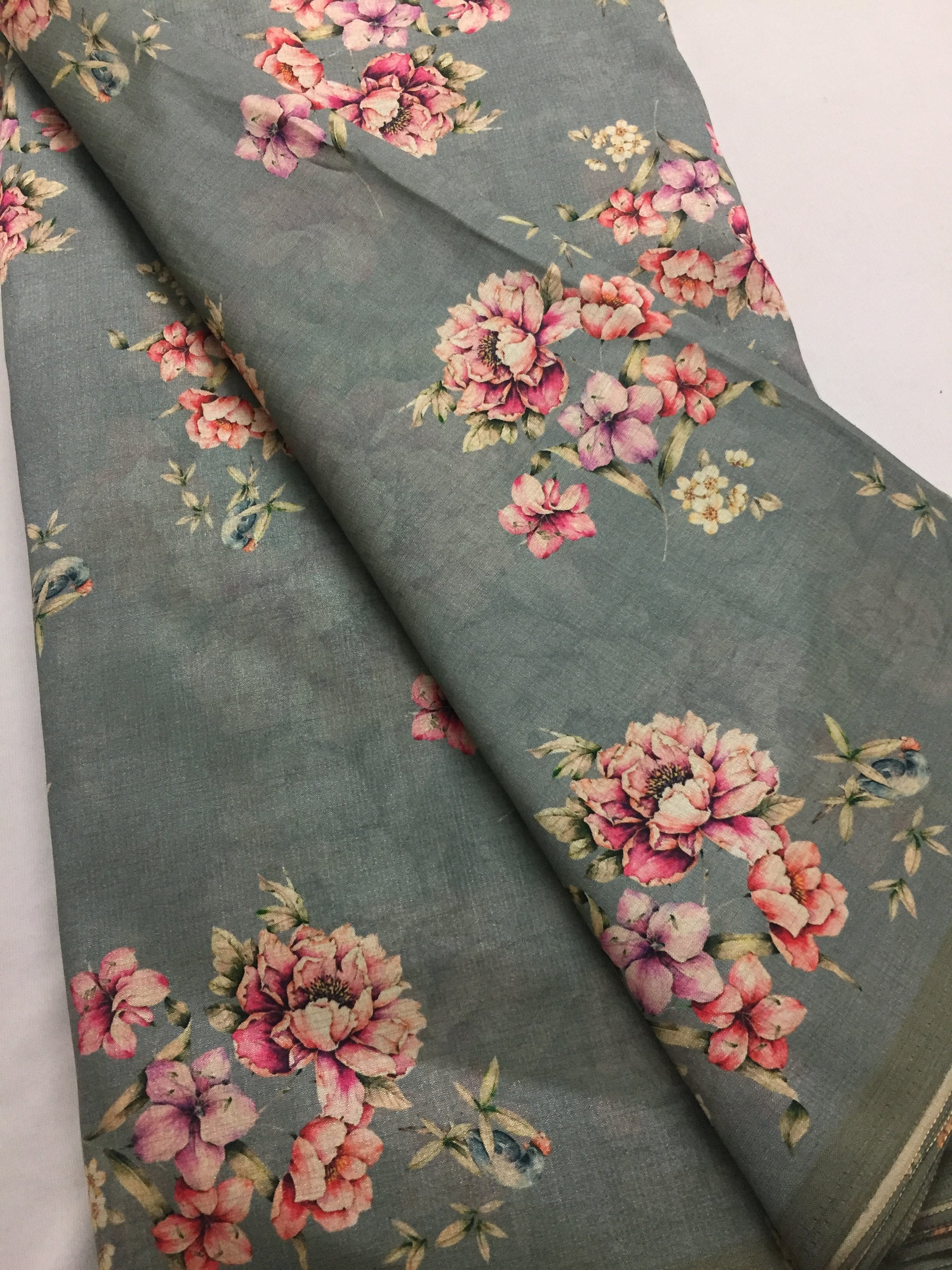 Printed silk fabric