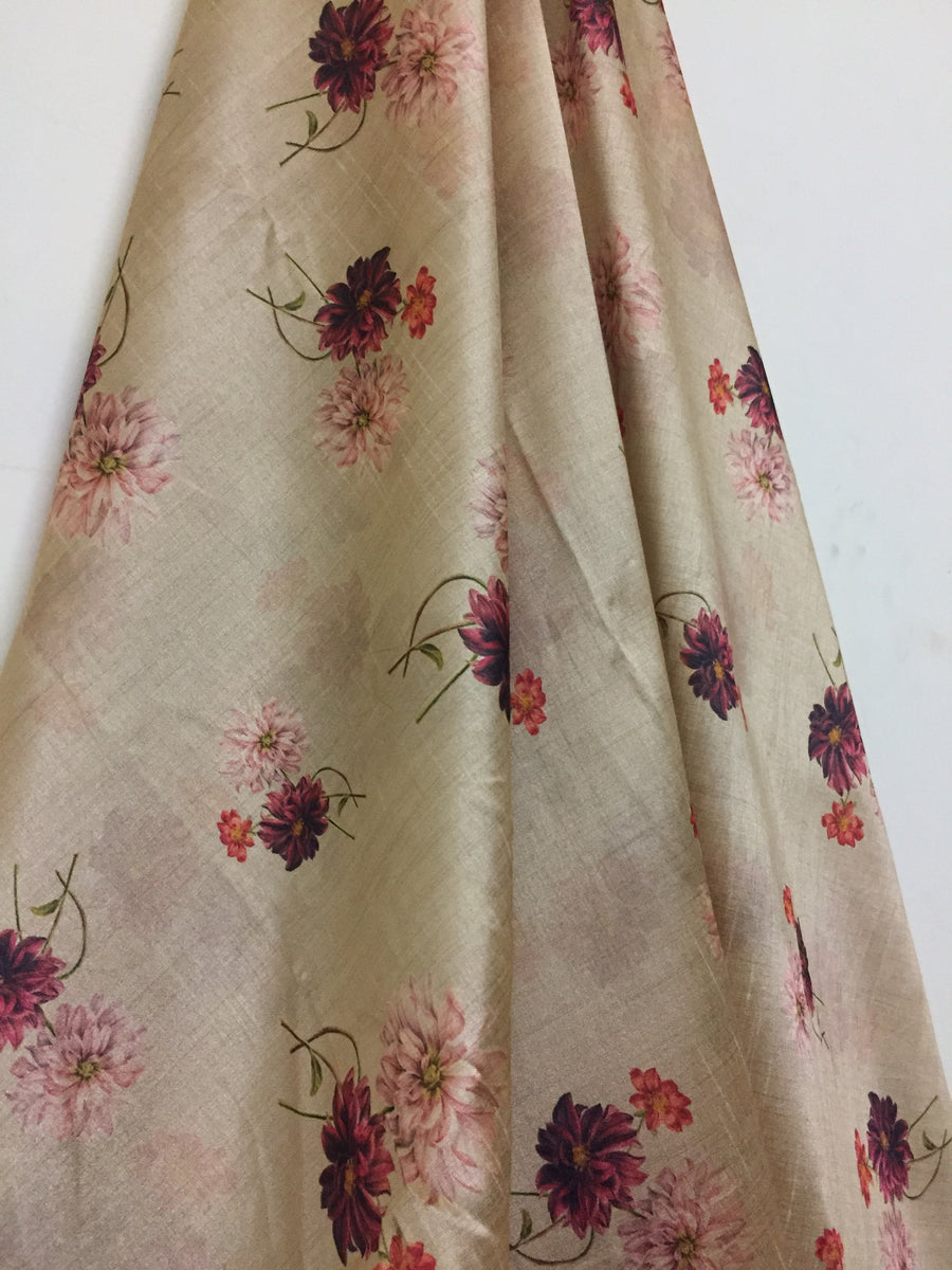 Printed silk fabric