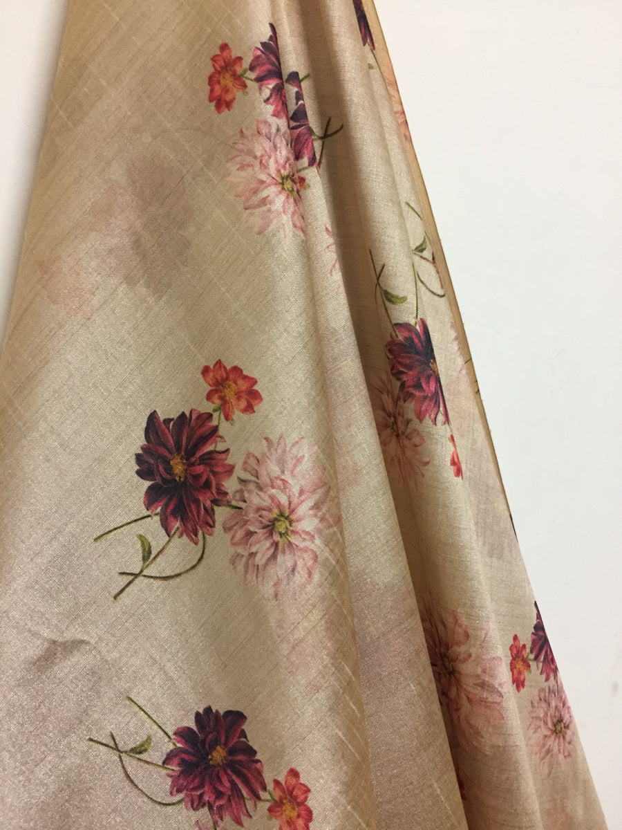 Printed silk fabric