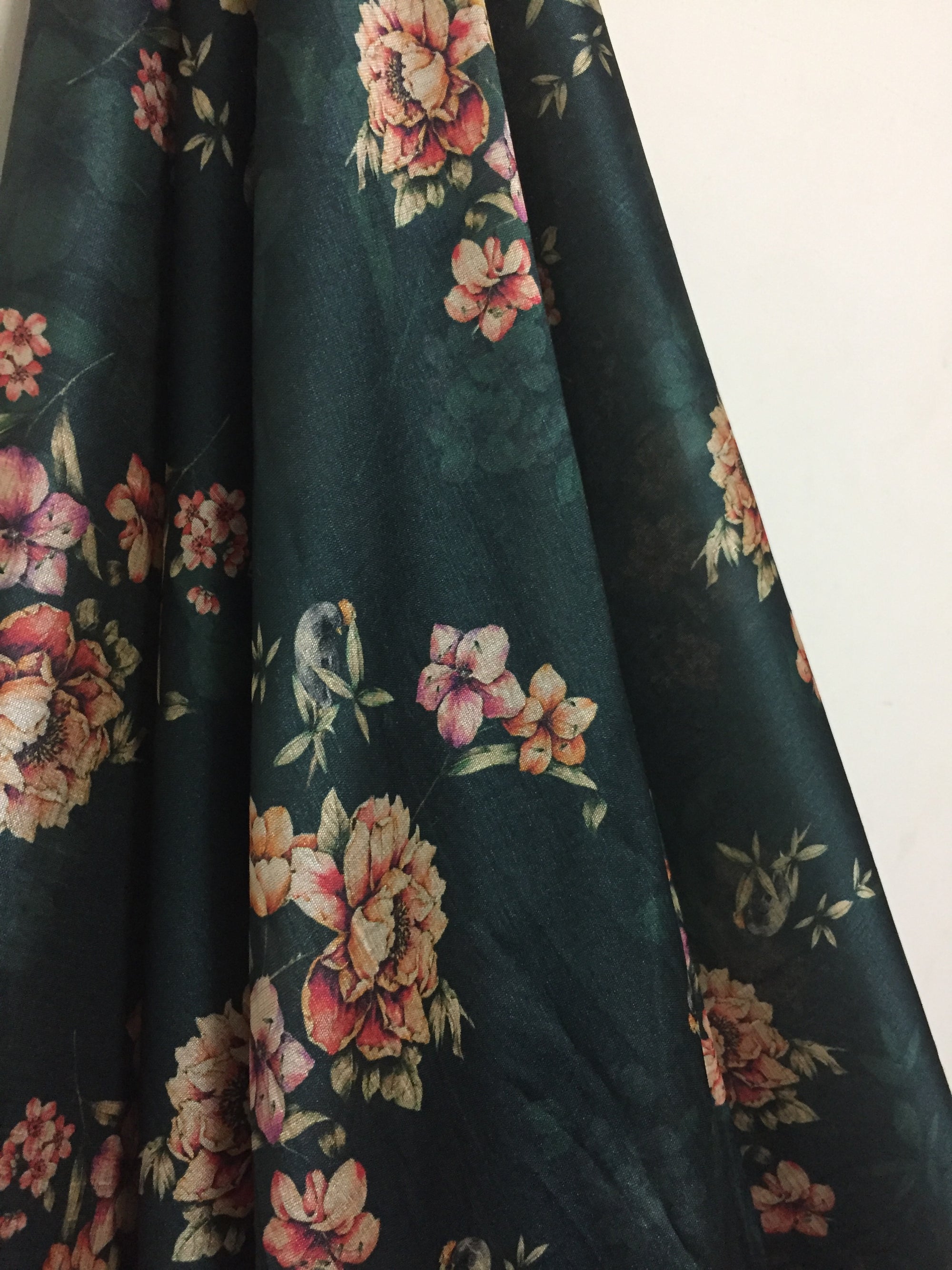 Printed silk fabric