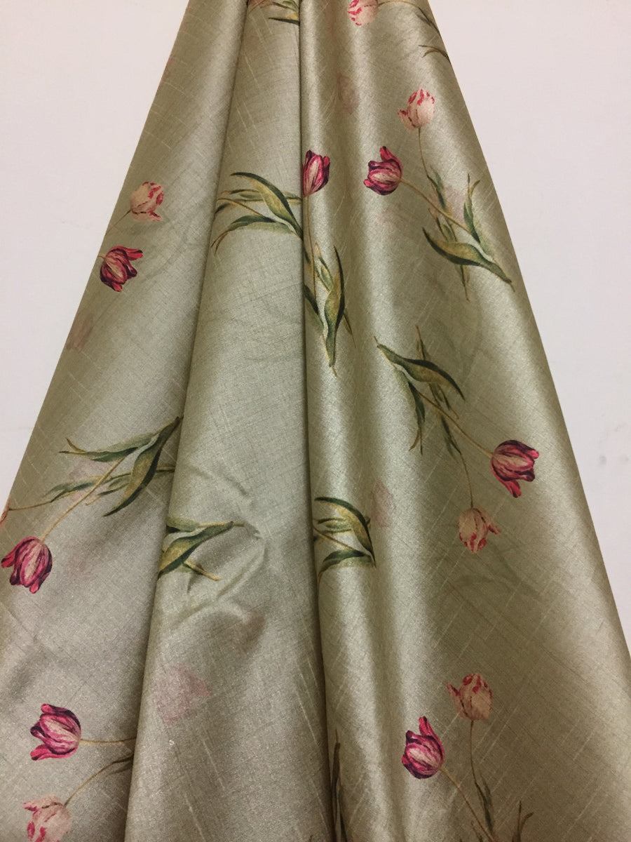 Printed silk fabric