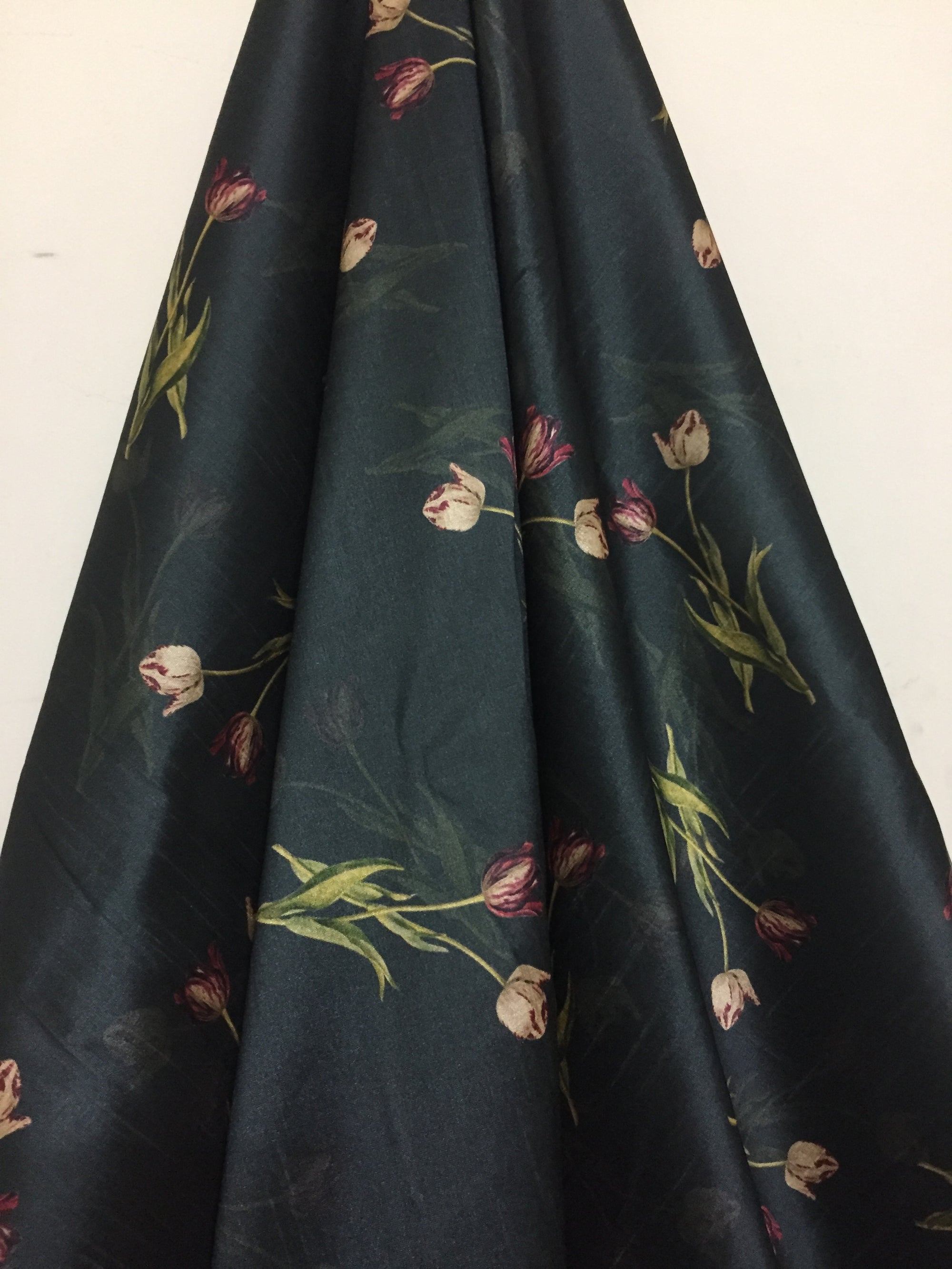 Printed silk fabric