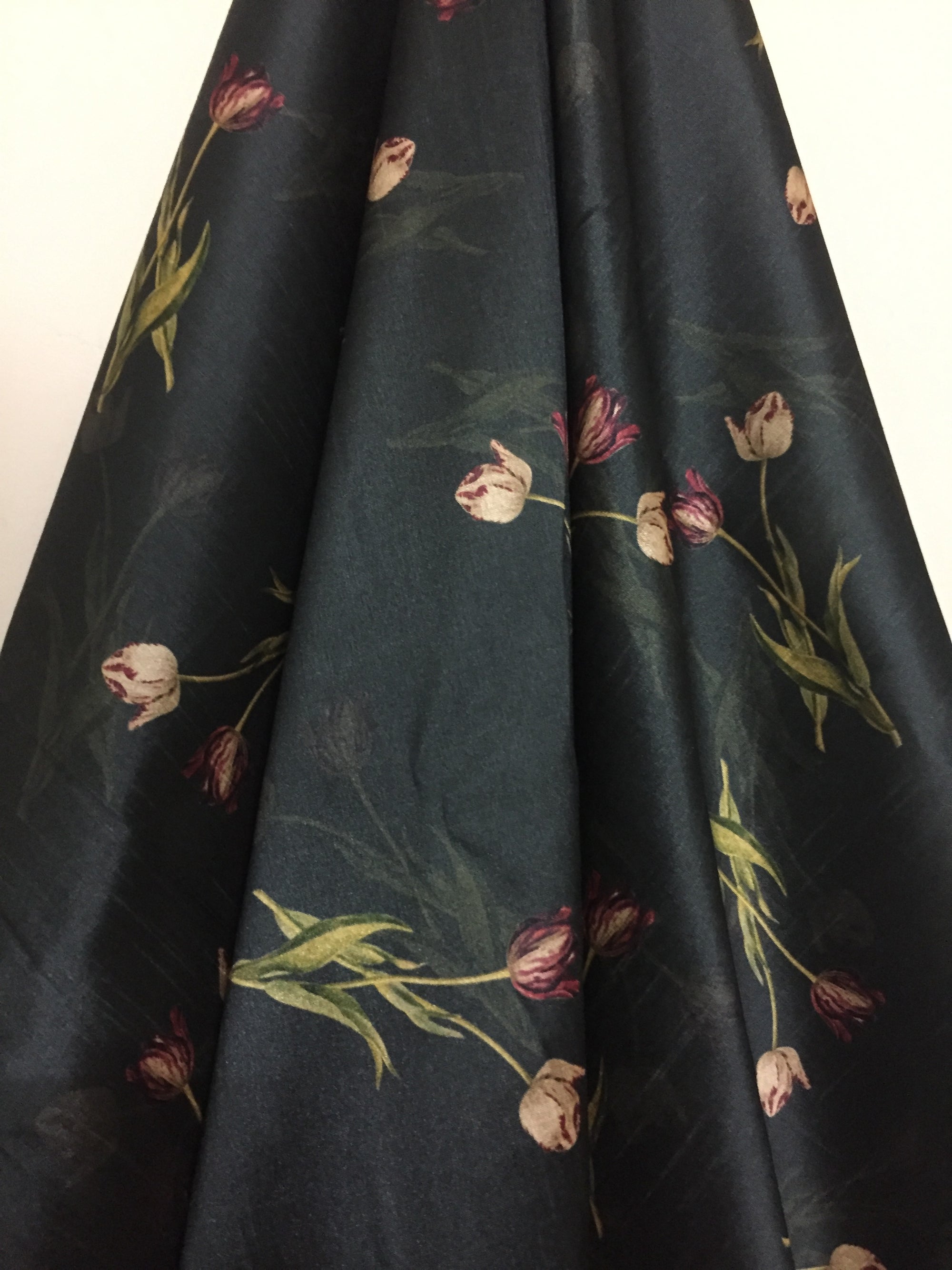 Printed silk fabric