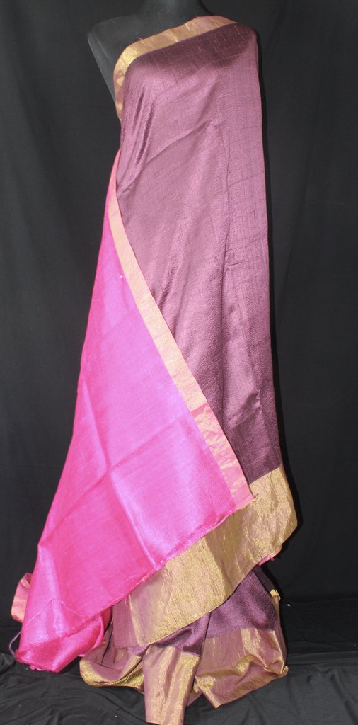 PURE RAW SILK SAREE  WITH ZARI BORDER