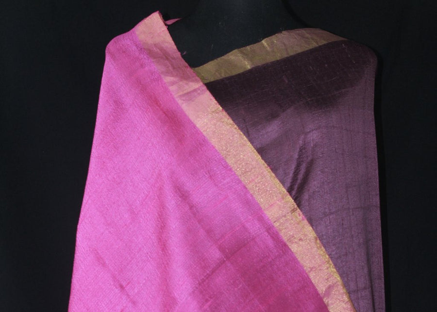 PURE RAW SILK SAREE  WITH ZARI BORDER