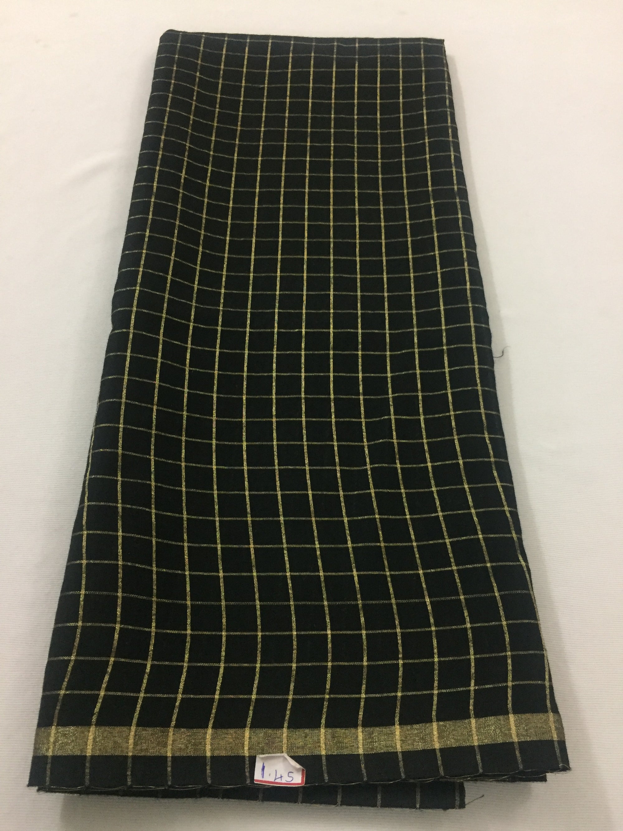 Silk cotton checks fabric