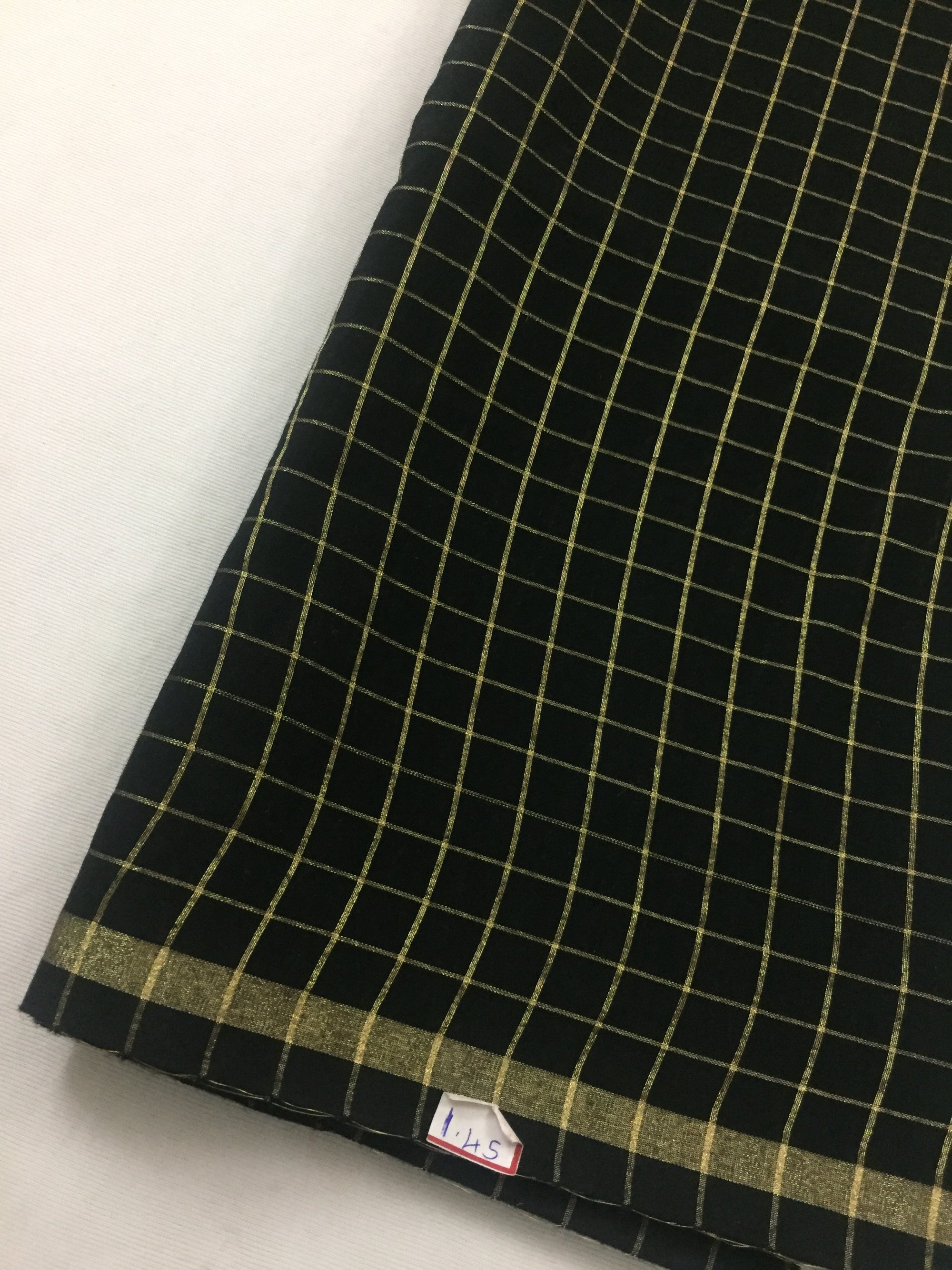 Silk cotton checks fabric