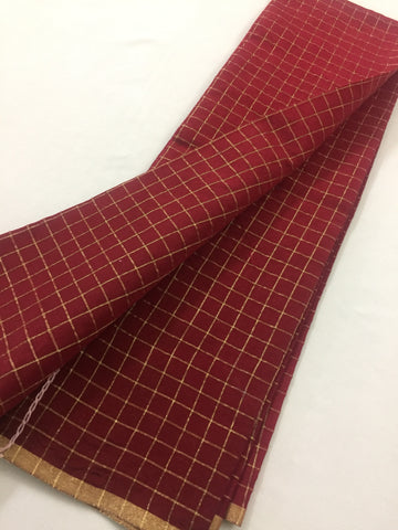 Silk checks fabric