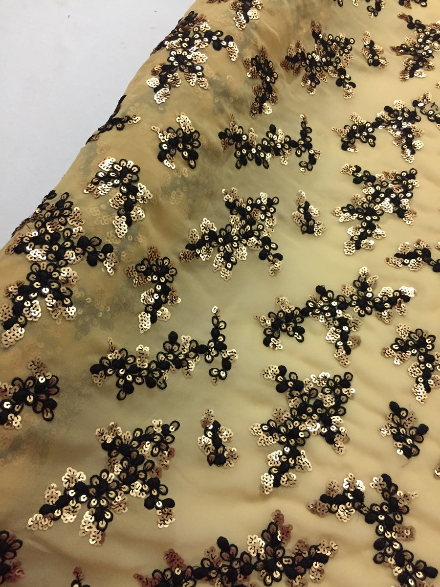 Sequins work on georgette fabric