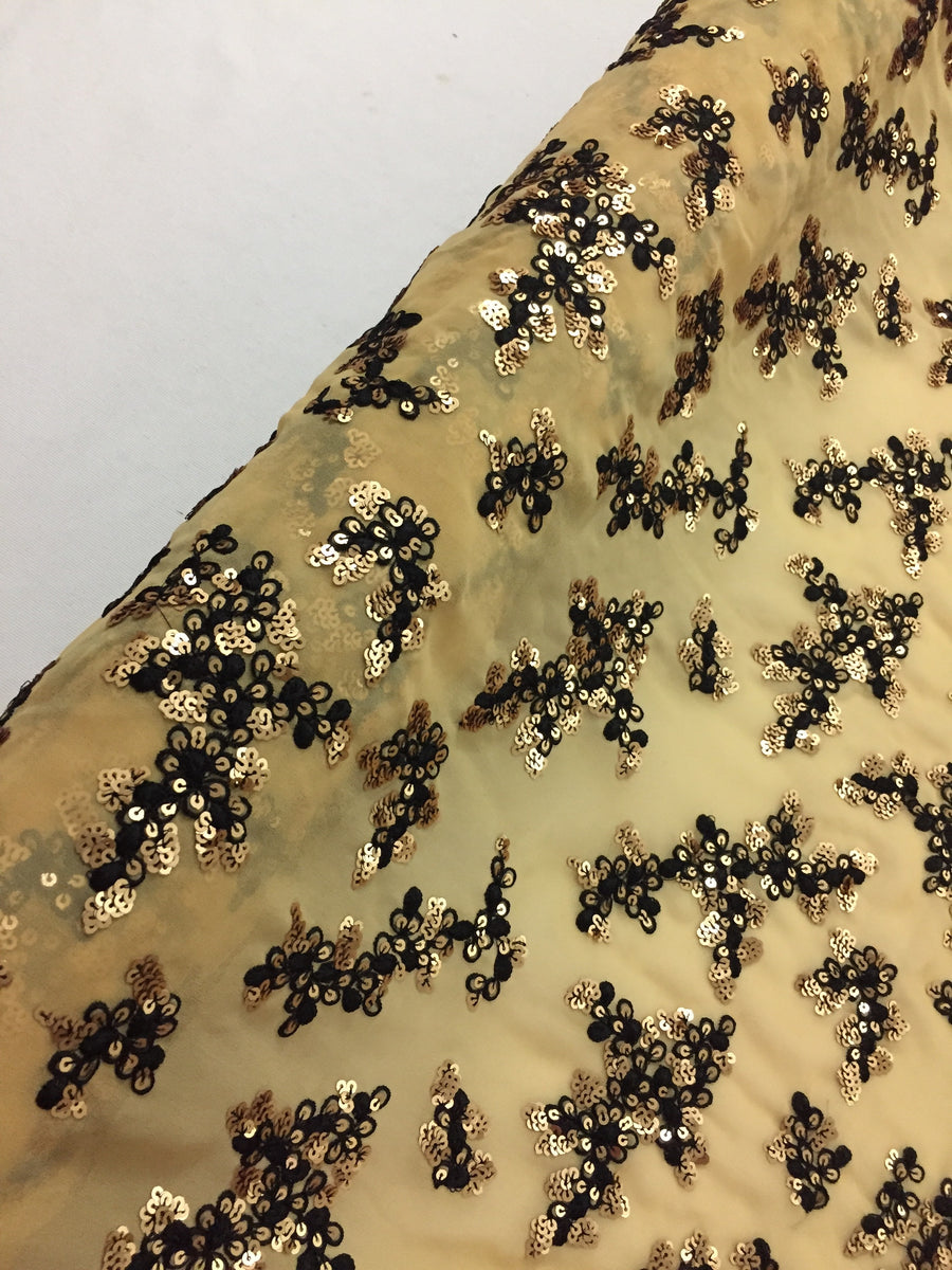 Sequins work on georgette fabric
