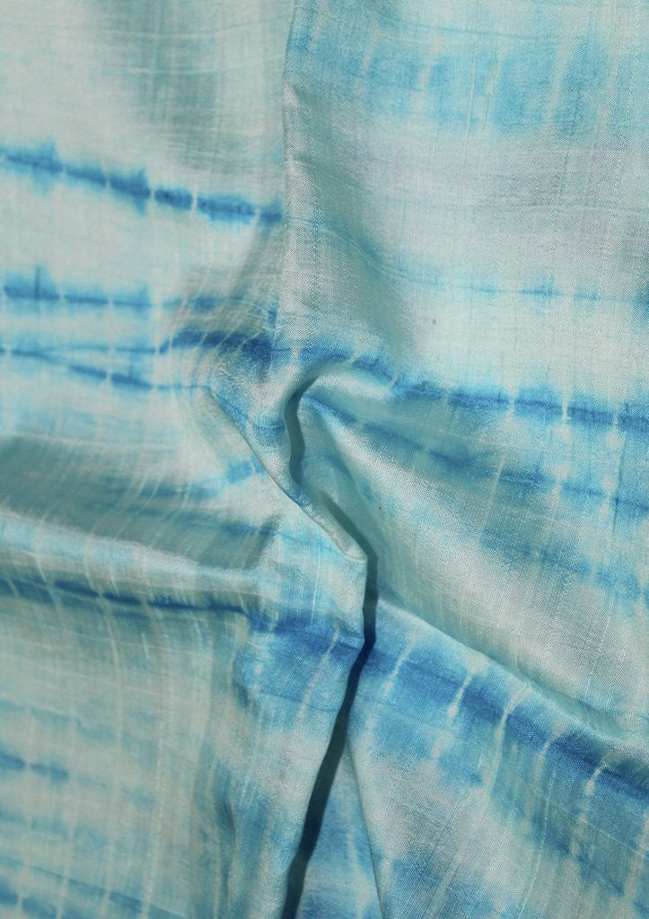 TIE AND DYE RAW SILK FABRIC