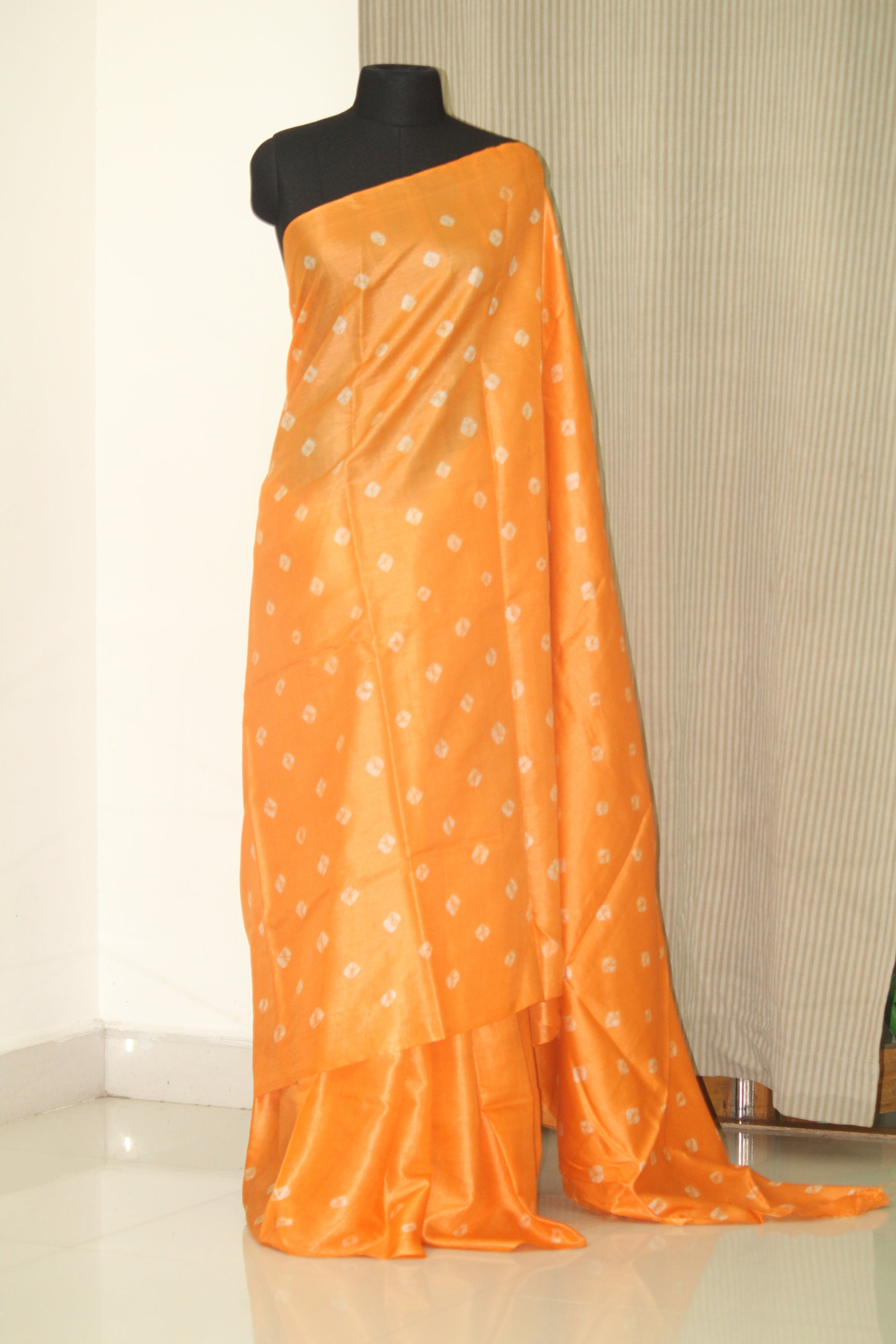 Bandhani pure tussar silk handloom saree