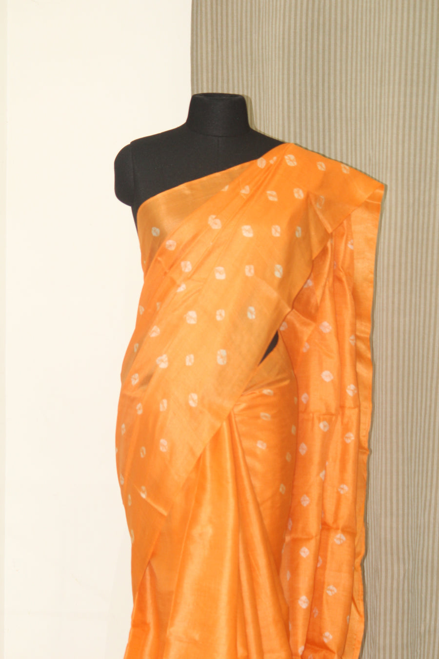Bandhani pure tussar silk handloom saree