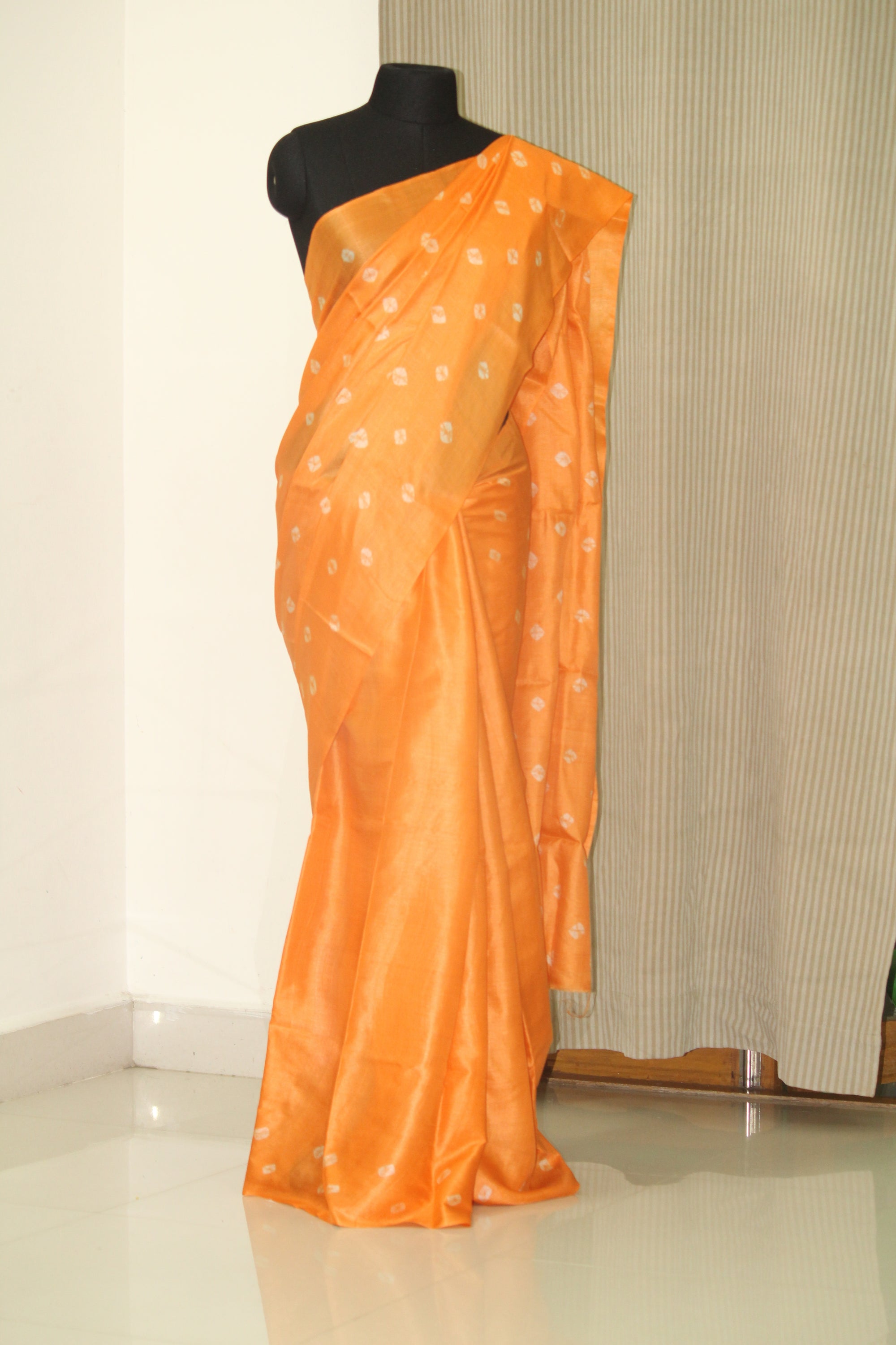 Bandhani pure tussar silk handloom saree