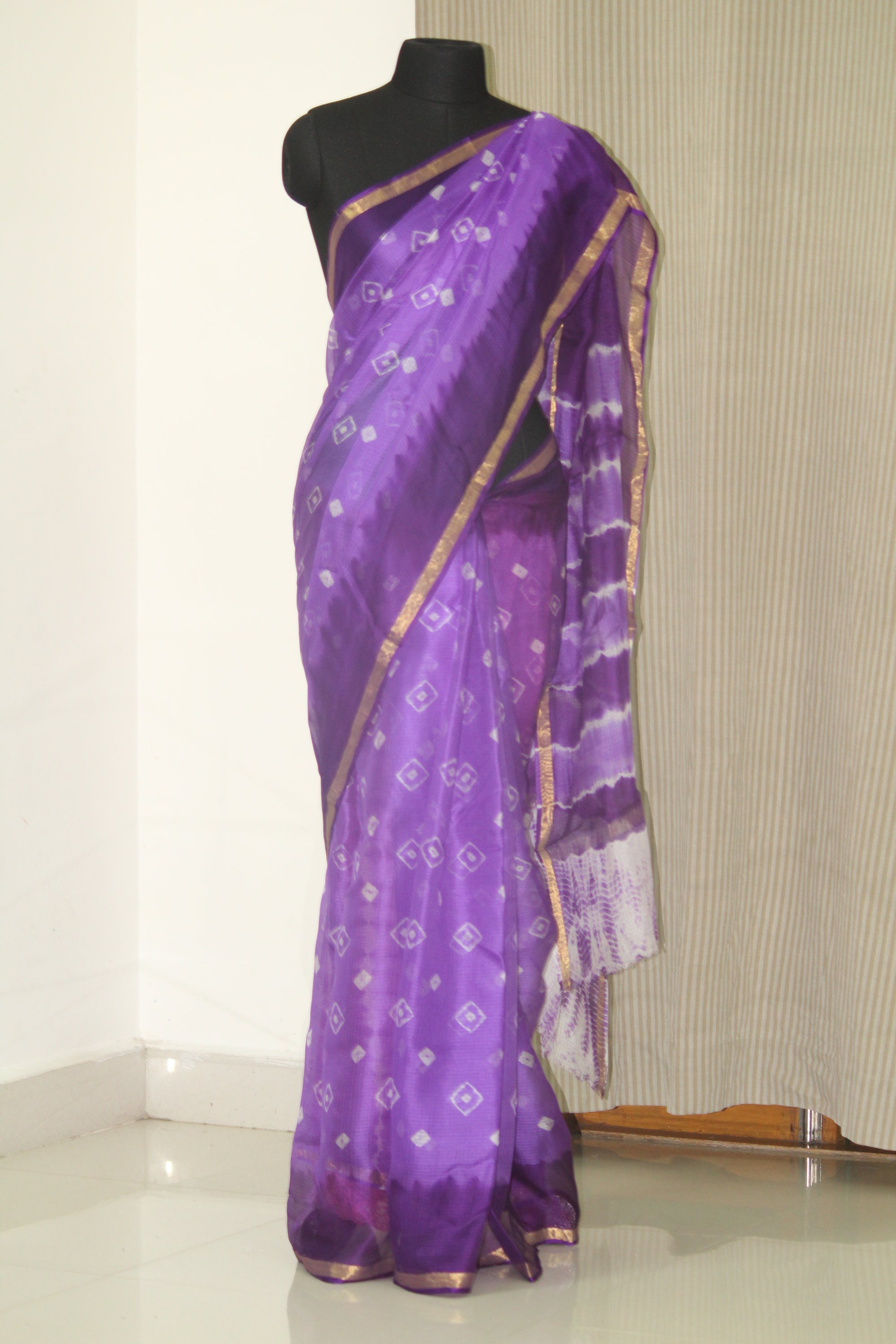 Tie and dye Bandhani pure kota silk saree