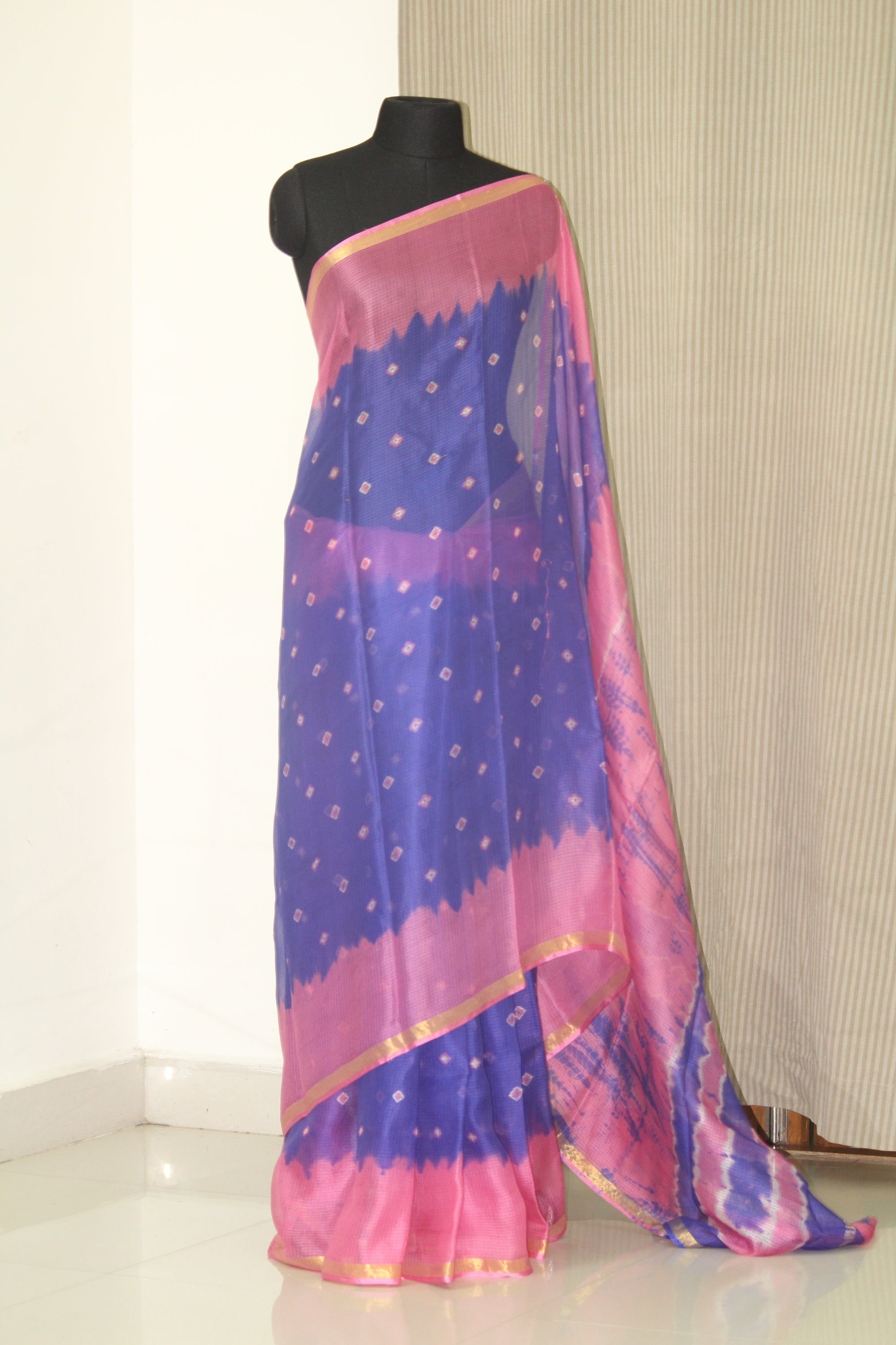 Tie and dye Bandhani pure kota silk saree