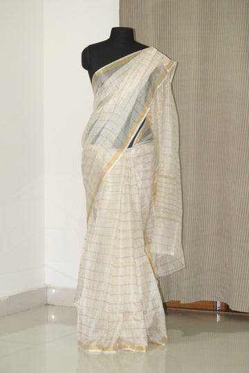 Pure kota silk saree with zari checks (customise)