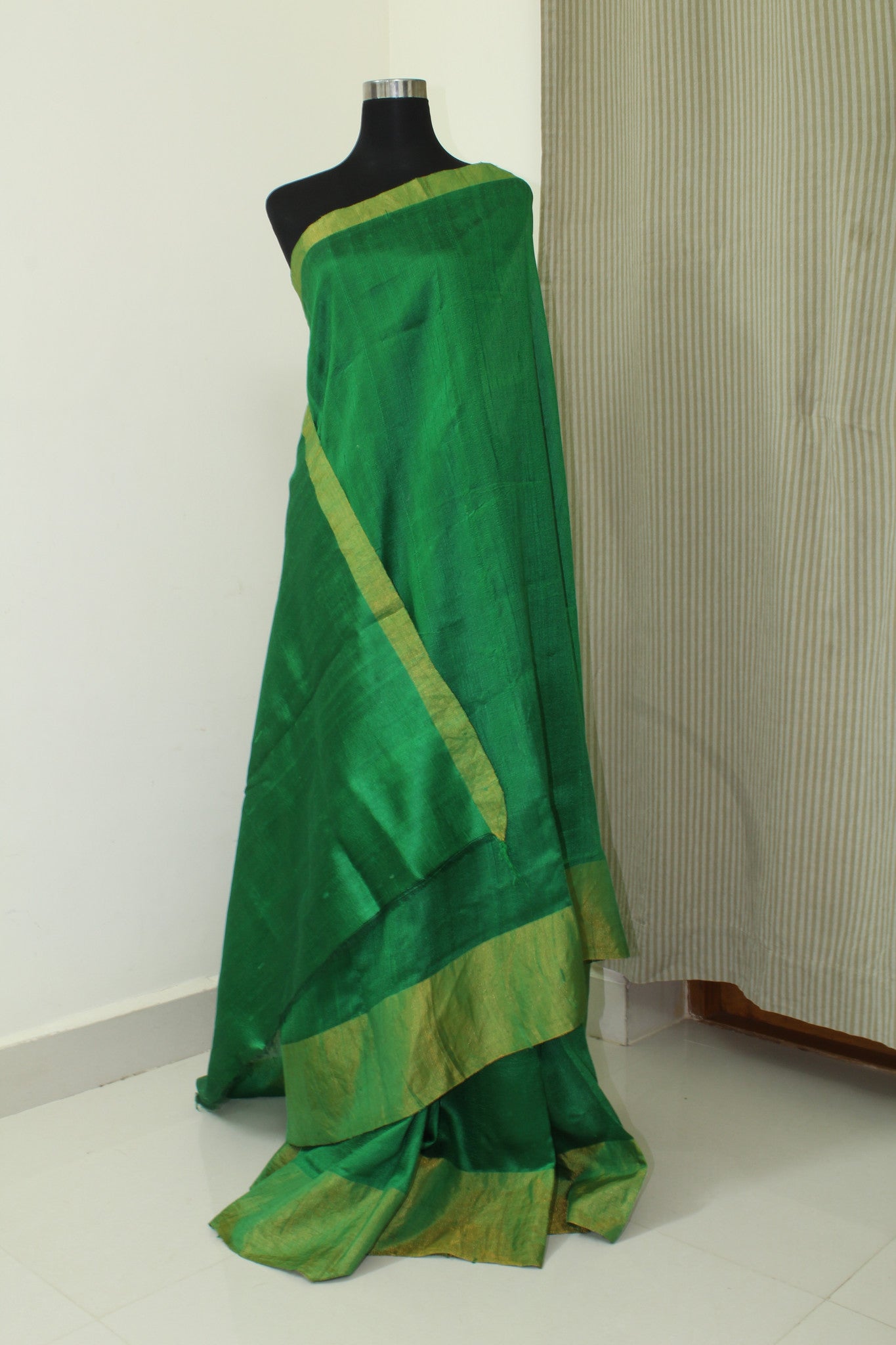 Pure raw silk saree with zari border