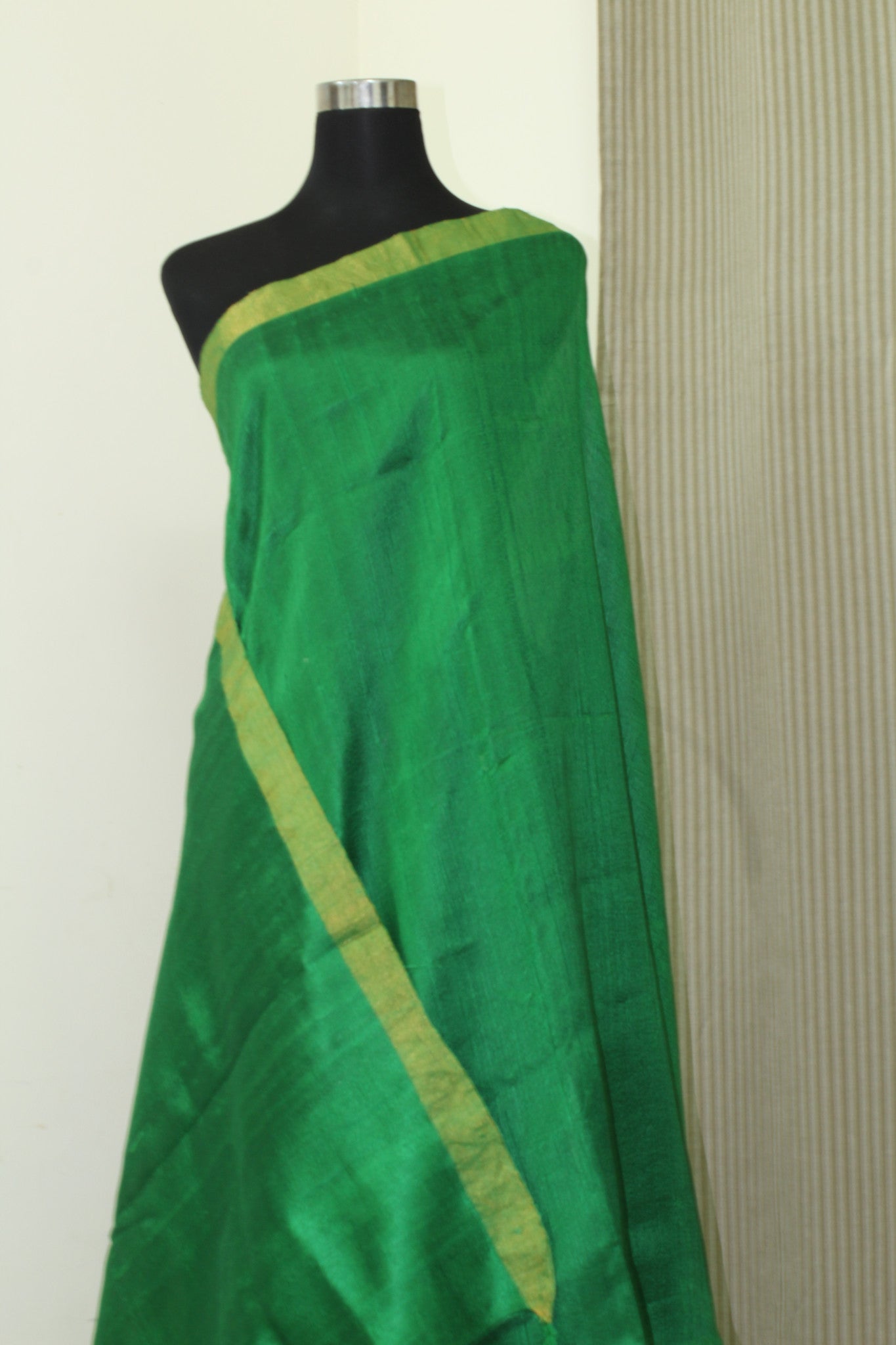 Pure raw silk saree with zari border