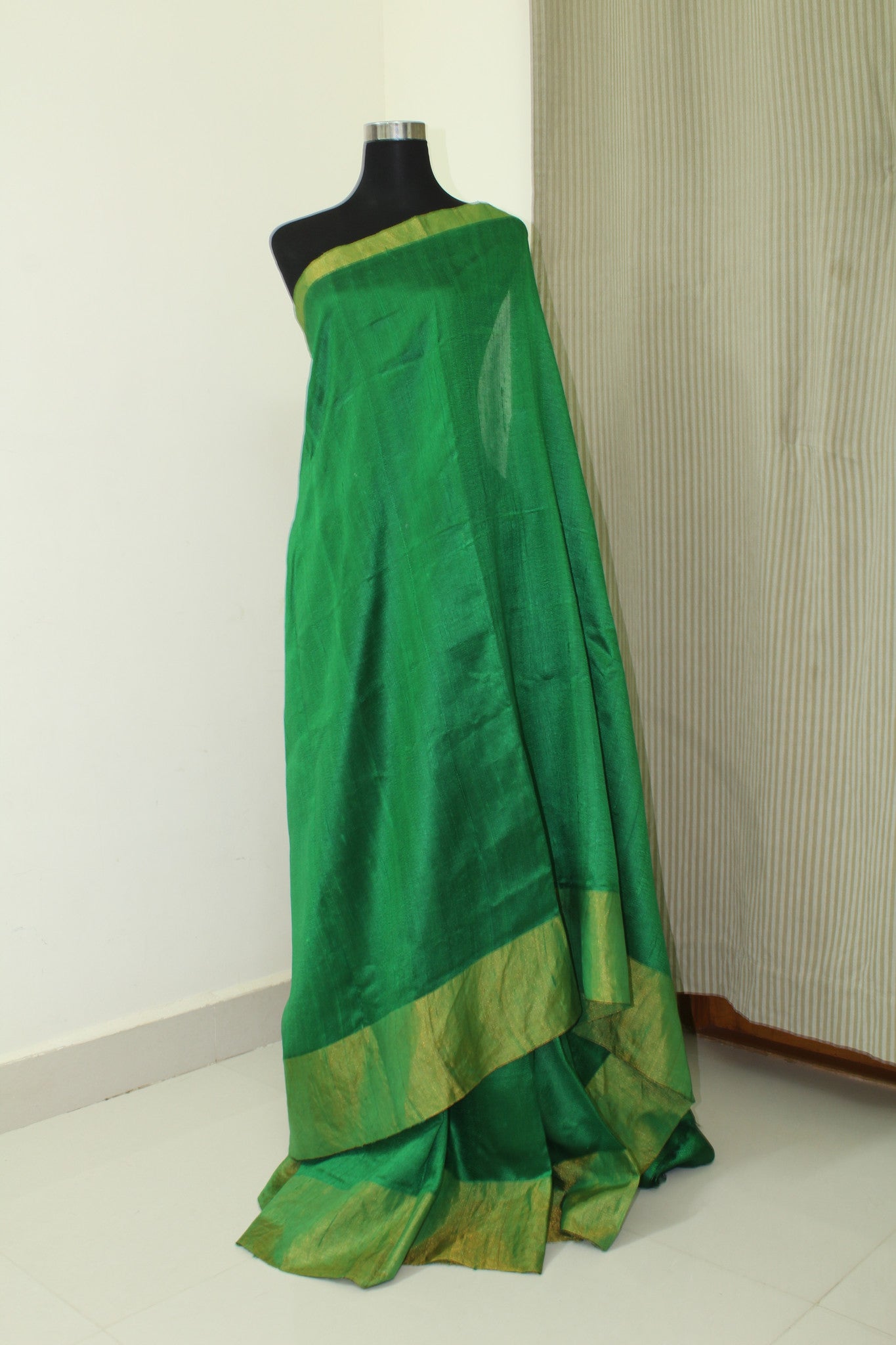 Pure raw silk saree with zari border