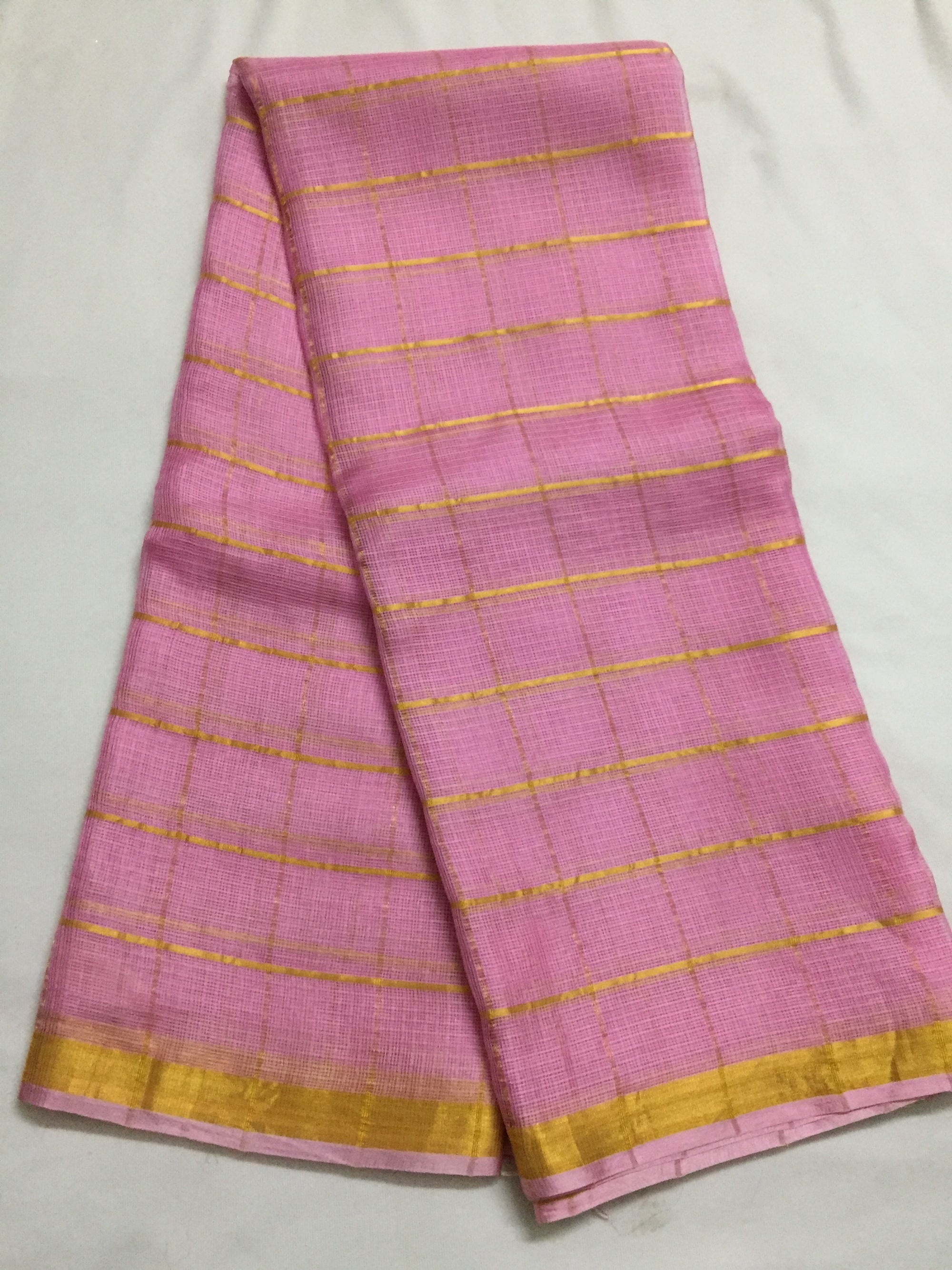 Pure kota silk saree with zari checks