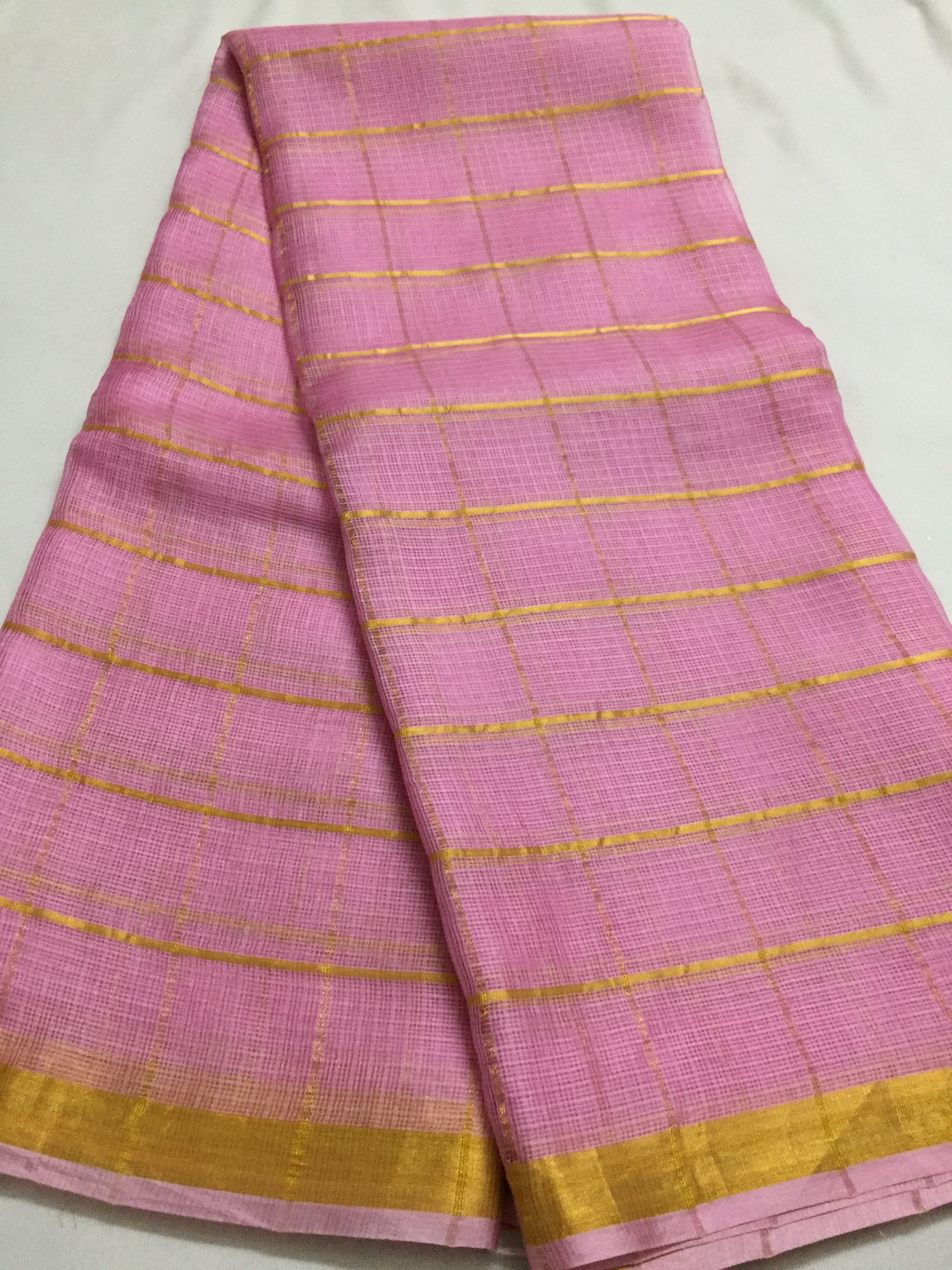 Pure kota silk saree with zari checks