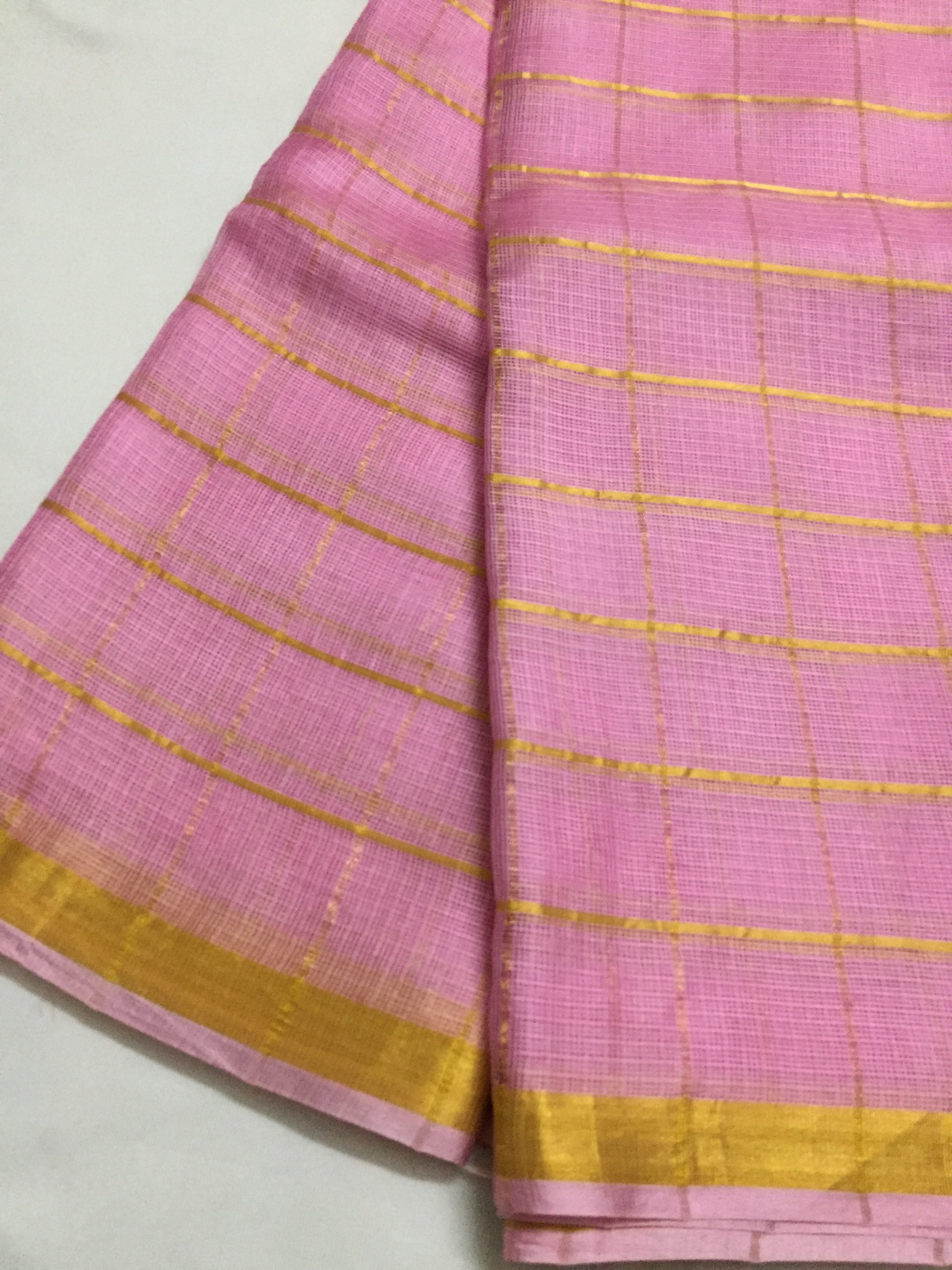 Pure kota silk saree with zari checks