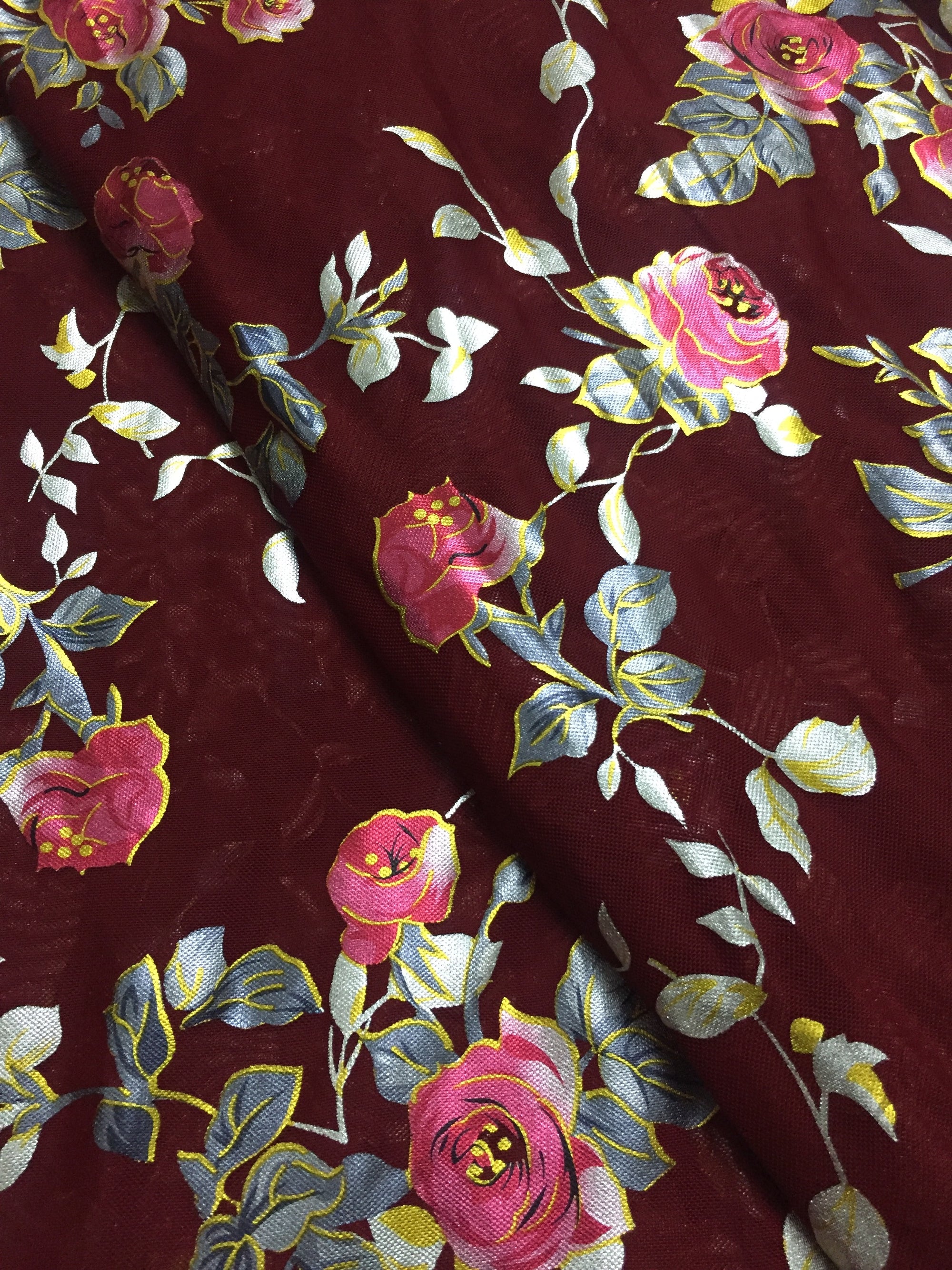 Printed lycra imported net fabric 80 cms cut