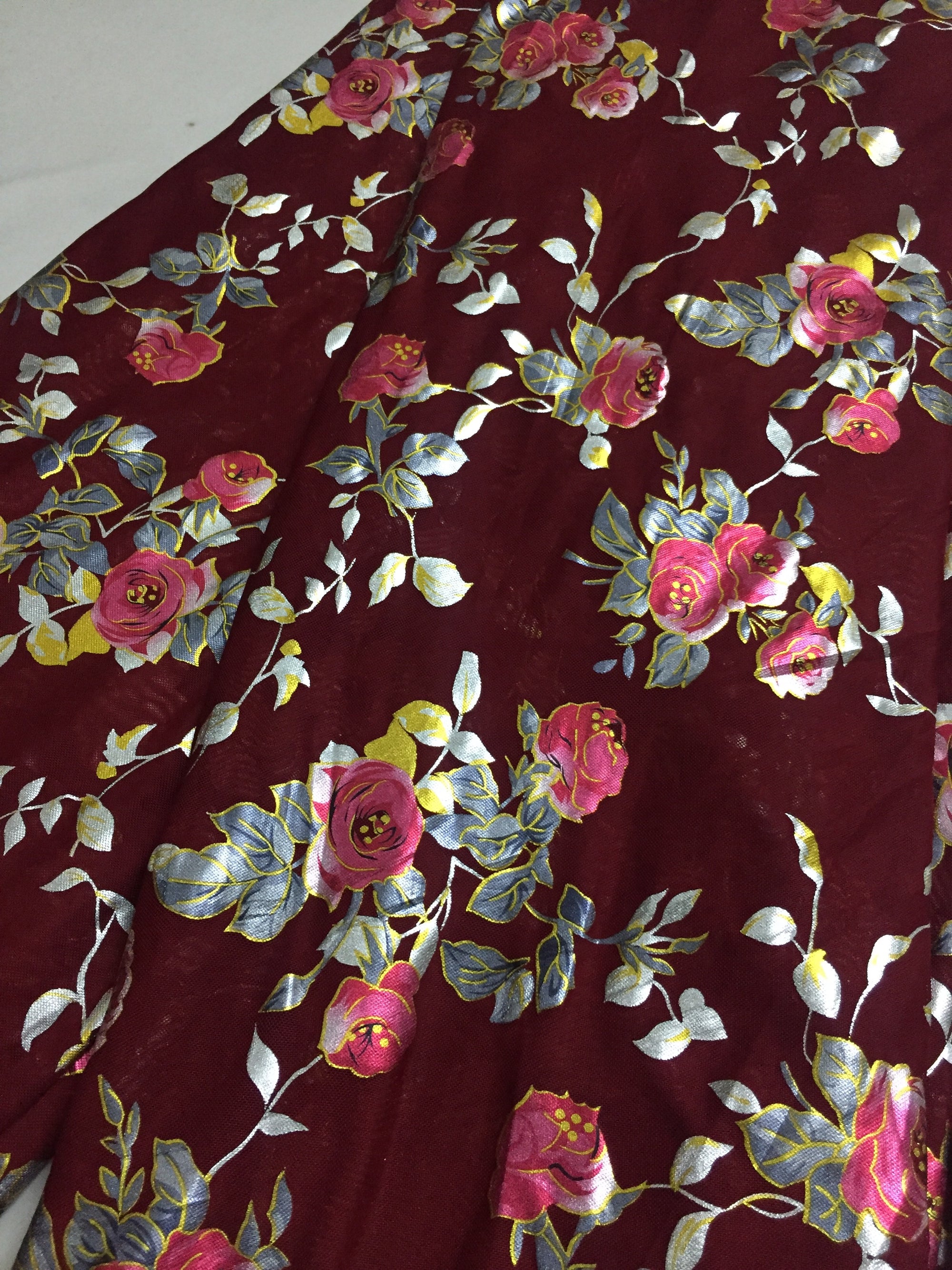 Printed lycra imported net fabric 80 cms cut