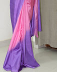 Pure soft silk cross dyed saree