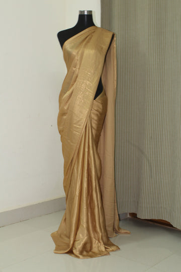 Golden foil georgette saree