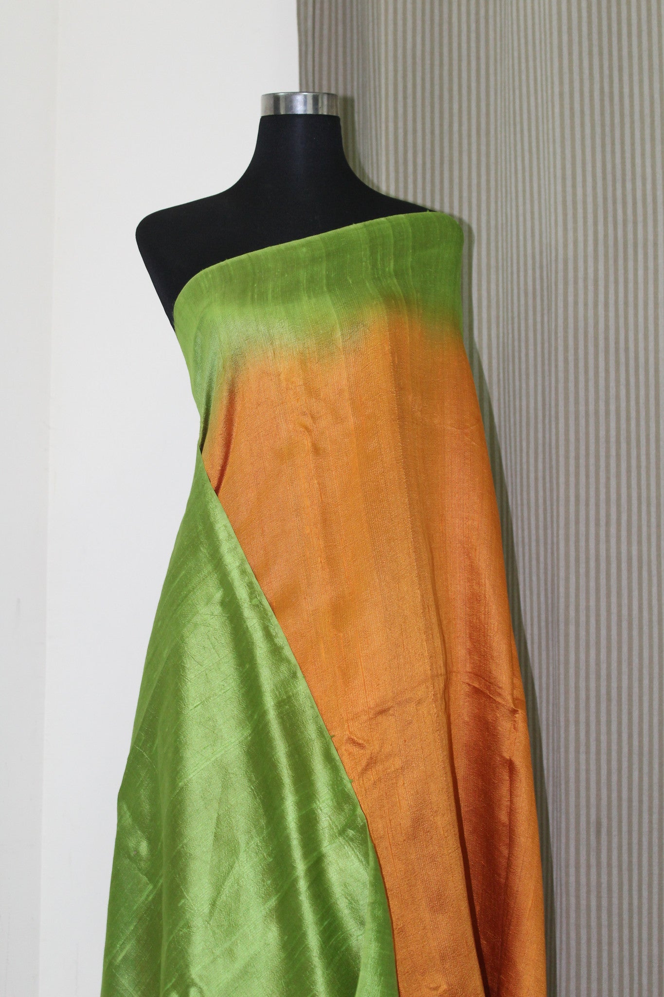 Pure raw silk saree in double shade